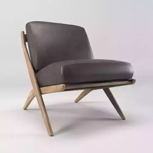 Armchair - Accent chair - Leather armchair Low-poly 3D model