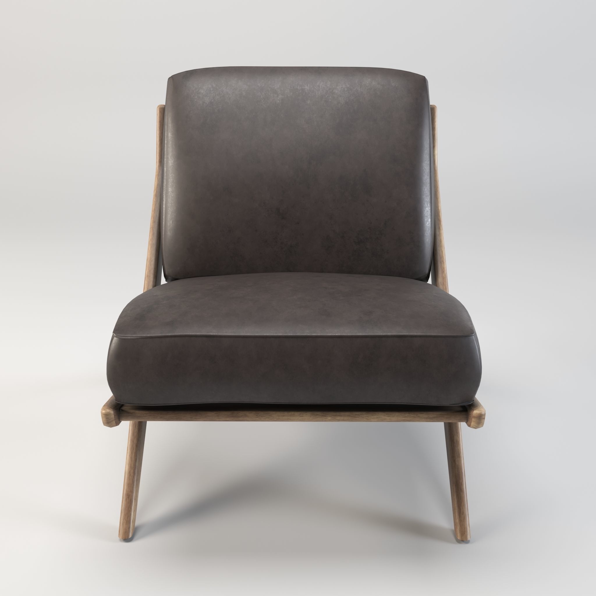 Armchair - Accent chair - Leather armchair Low-poly 3D model_4