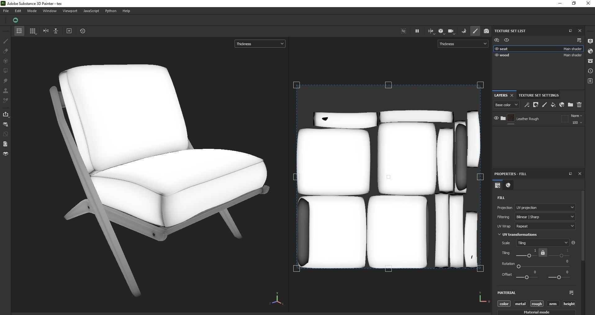 Armchair - Accent chair - Leather armchair Low-poly 3D model_9