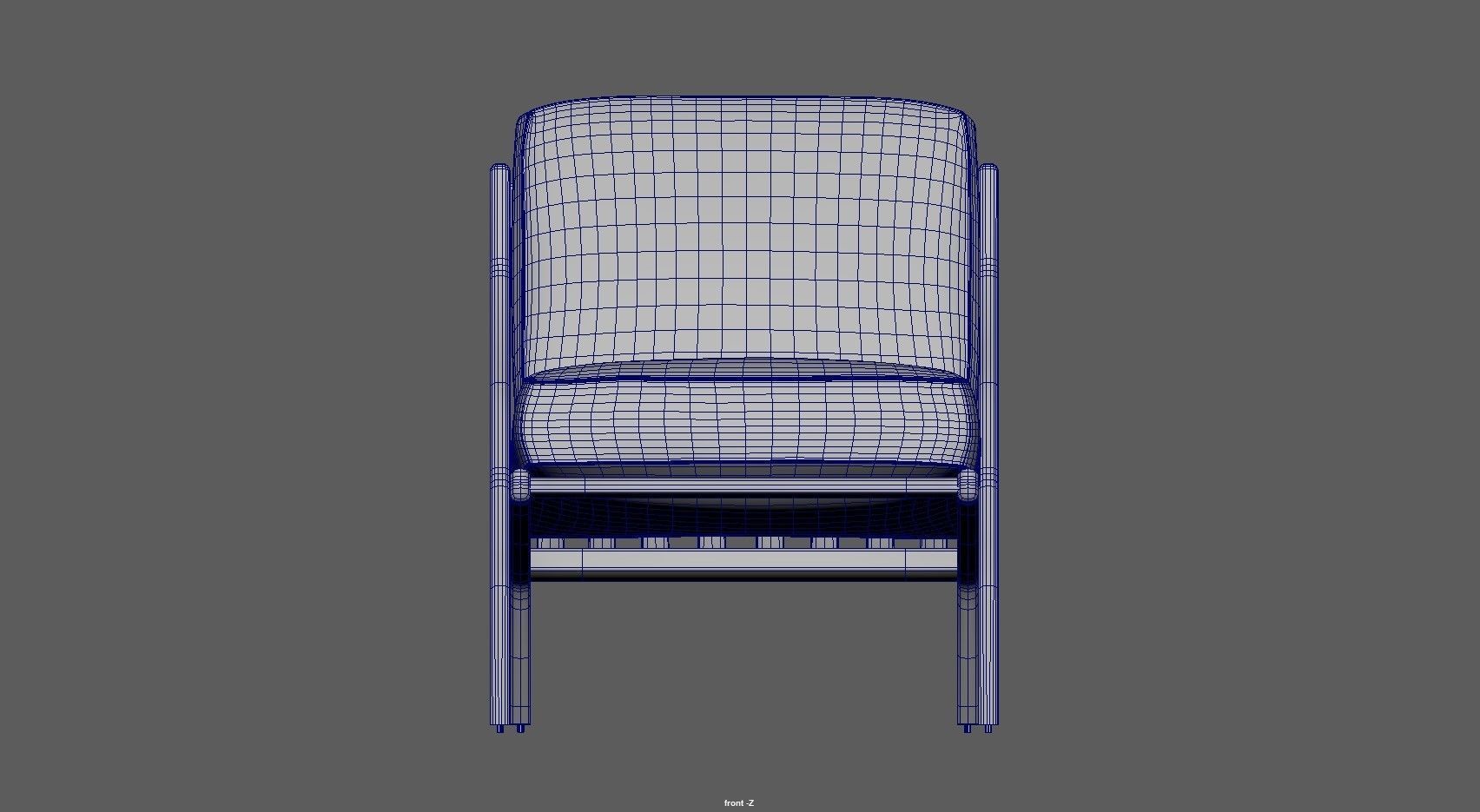 Armchair - Accent chair - Leather armchair Low-poly 3D model_17