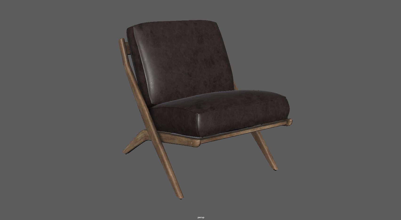 Armchair - Accent chair - Leather armchair Low-poly 3D model_29