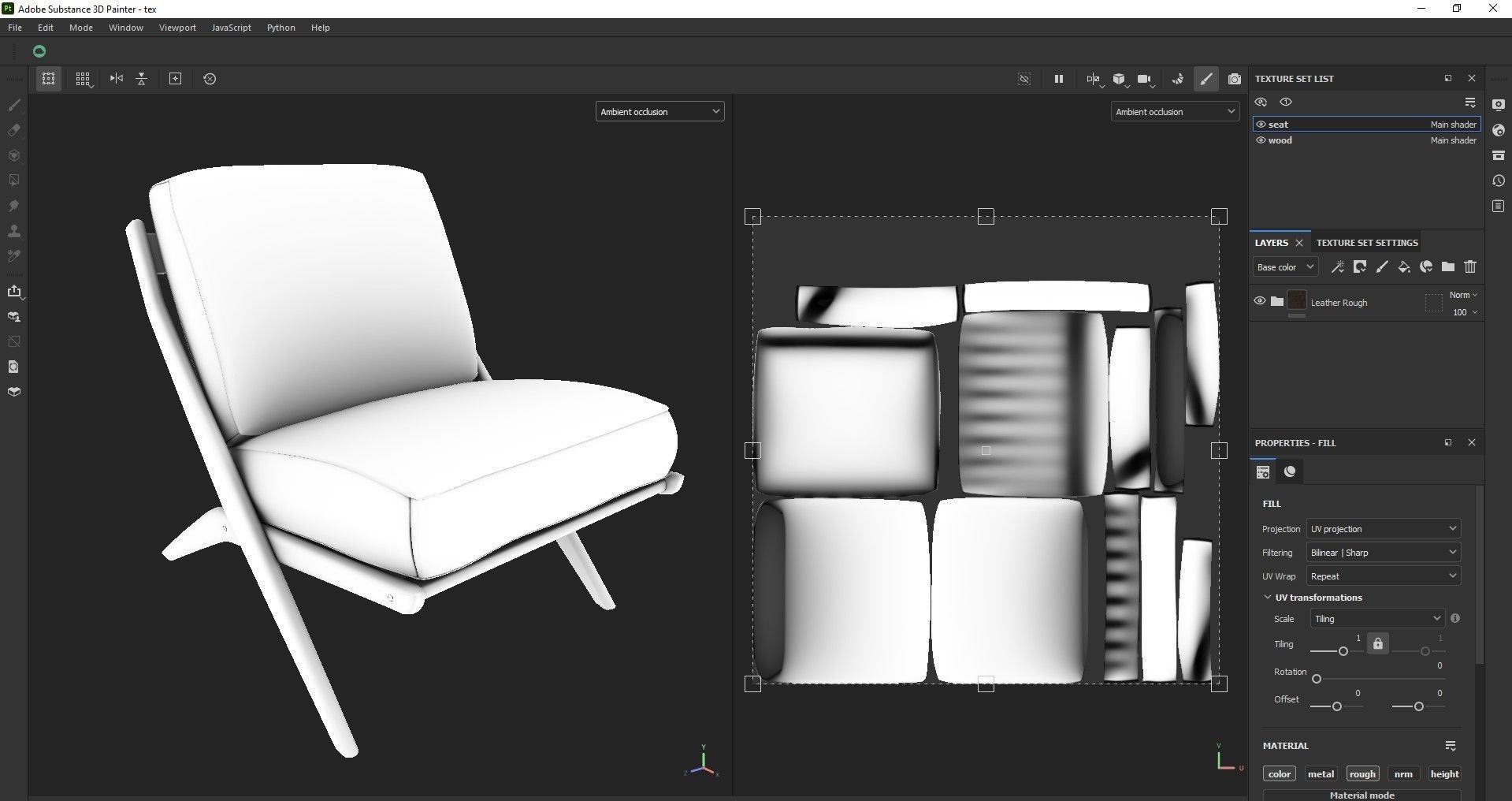 Armchair - Accent chair - Leather armchair Low-poly 3D model_26