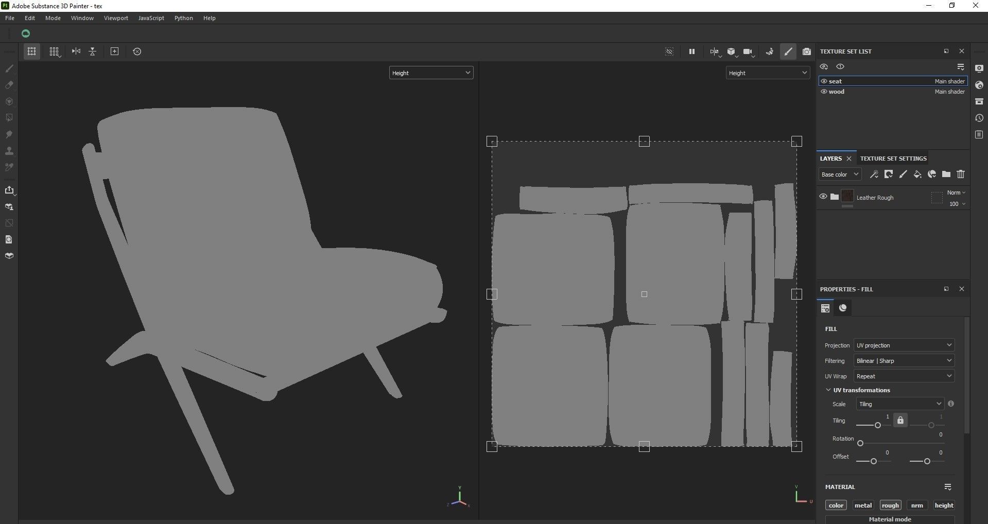 Armchair - Accent chair - Leather armchair Low-poly 3D model_10