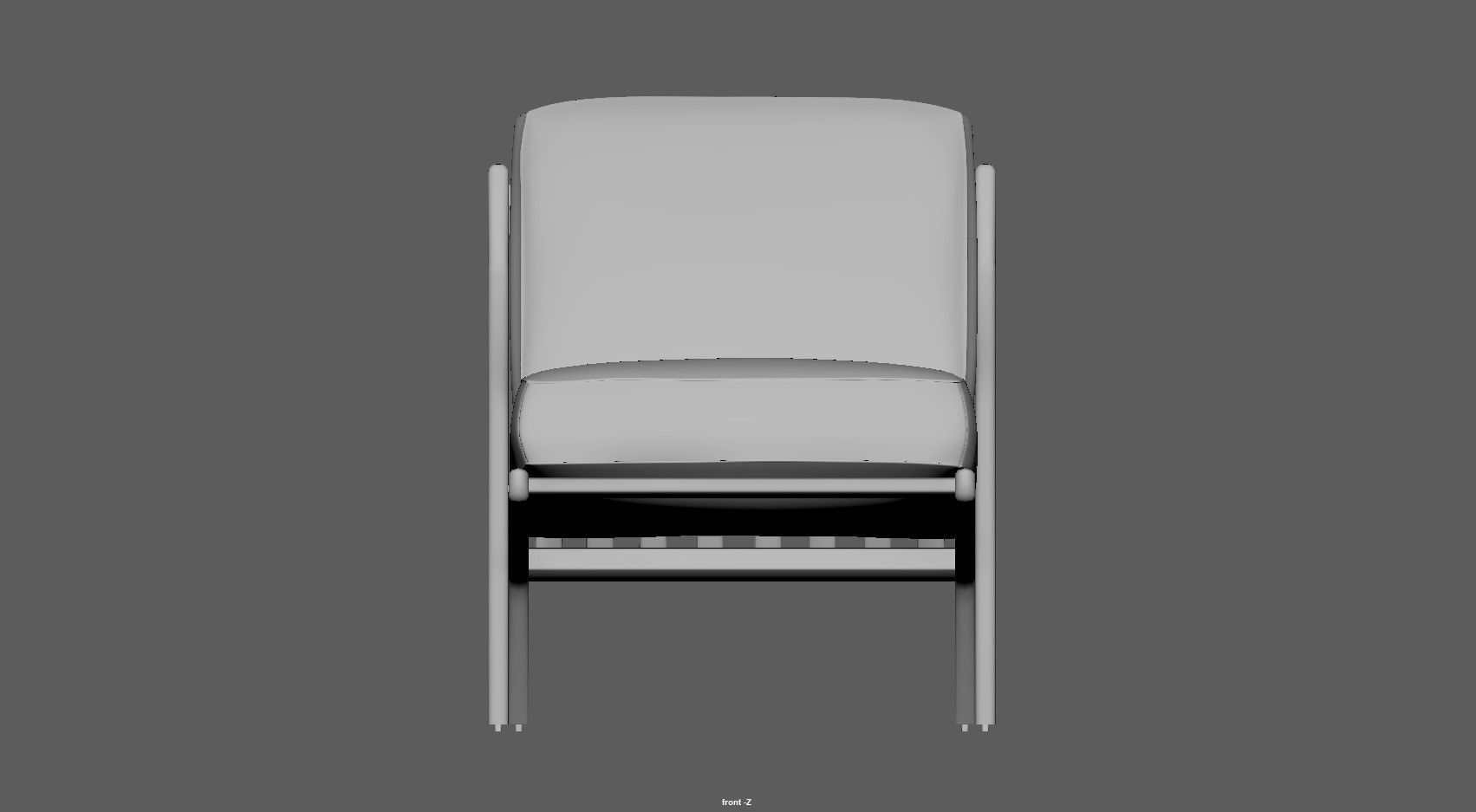 Armchair - Accent chair - Leather armchair Low-poly 3D model_16