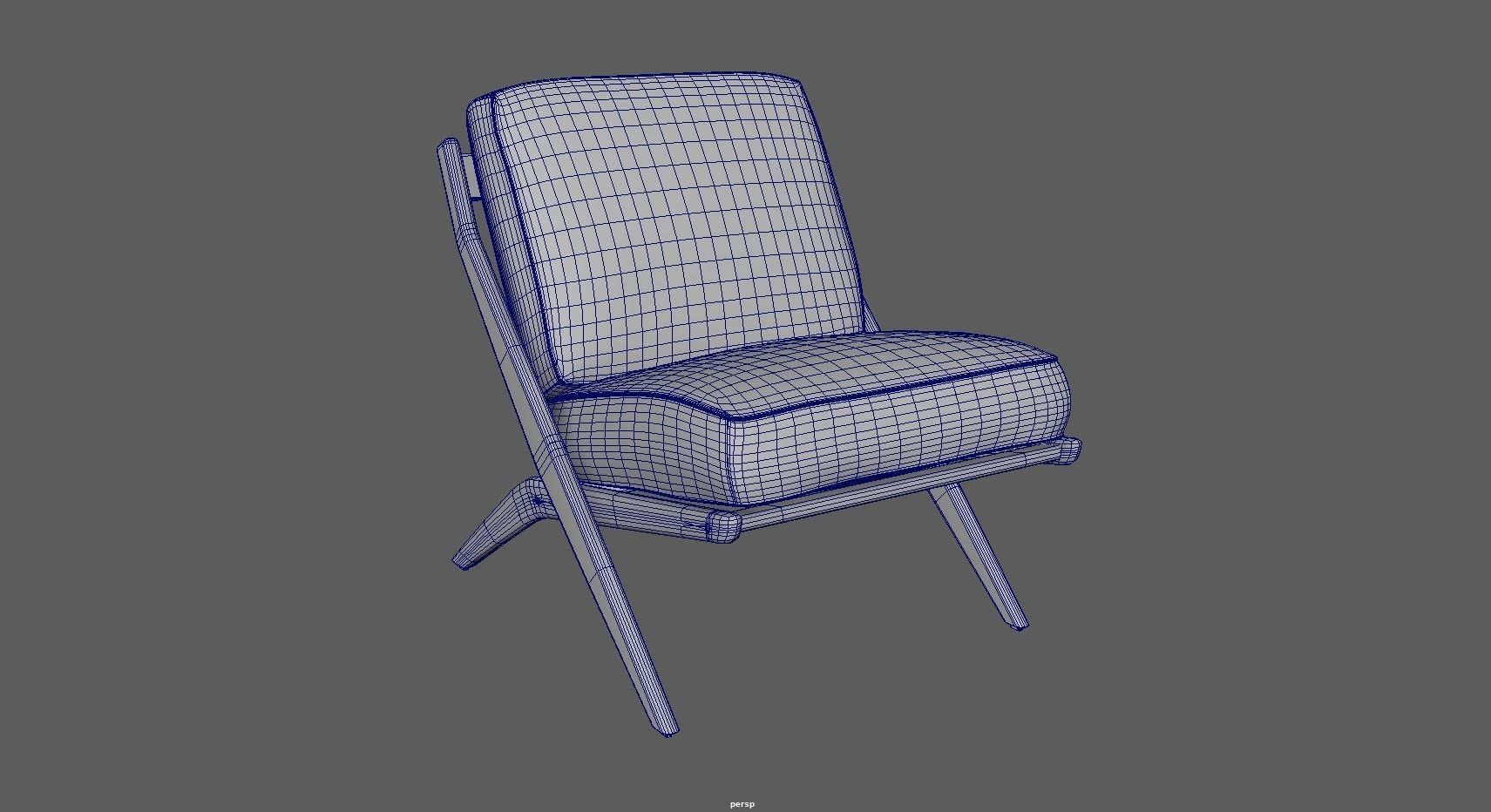 Armchair - Accent chair - Leather armchair Low-poly 3D model_11