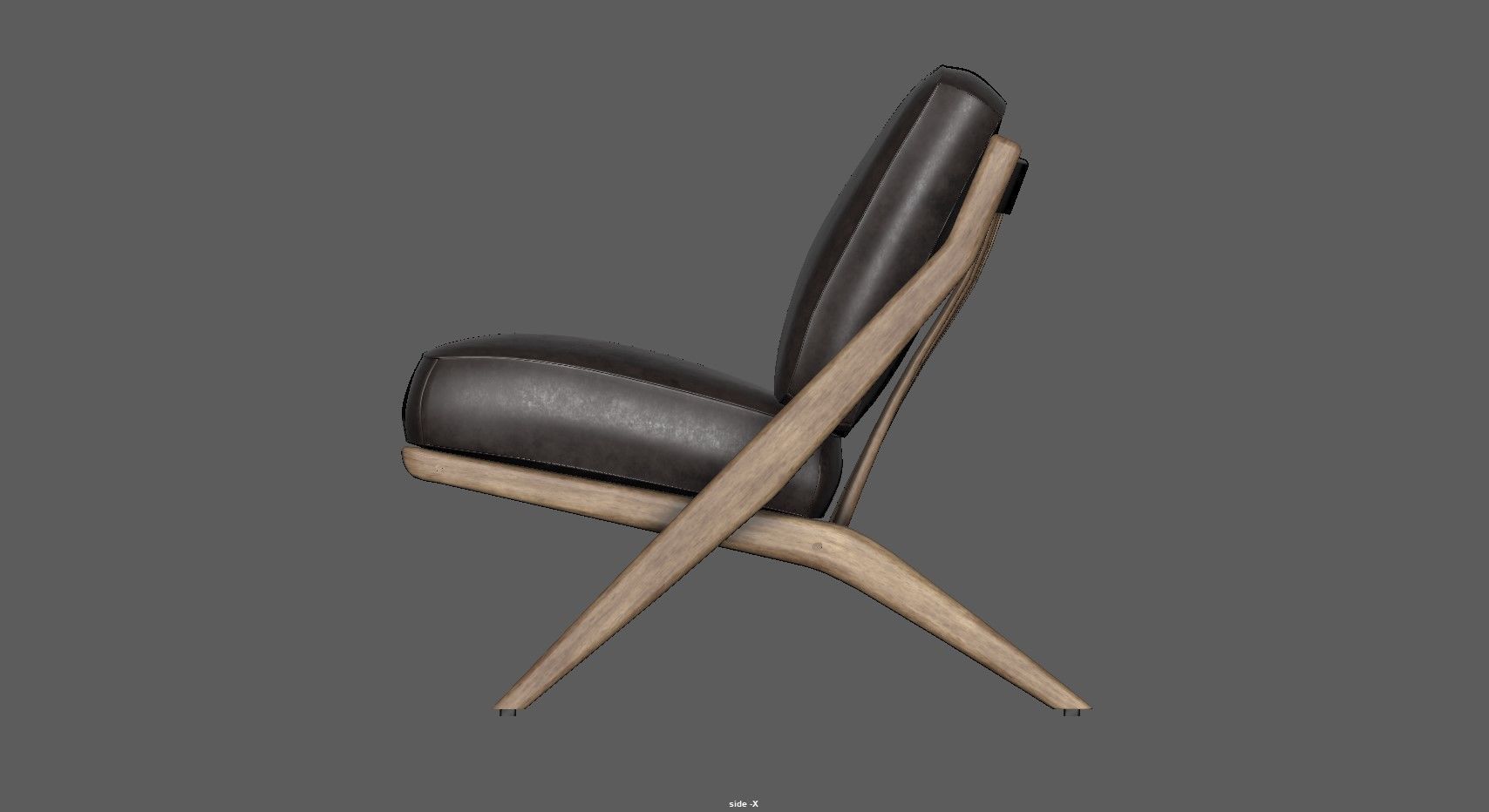 Armchair - Accent chair - Leather armchair Low-poly 3D model_19