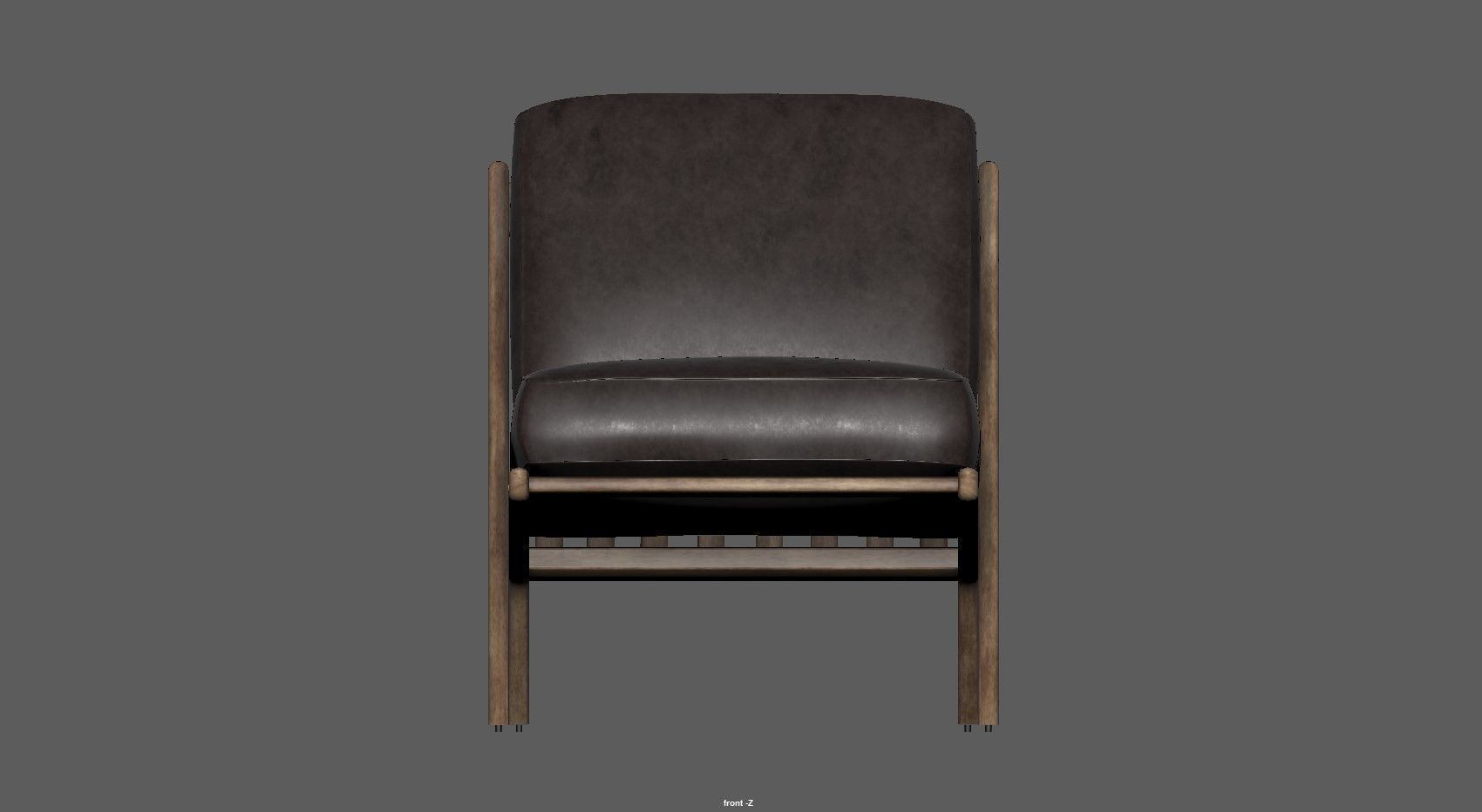 Armchair - Accent chair - Leather armchair Low-poly 3D model_15