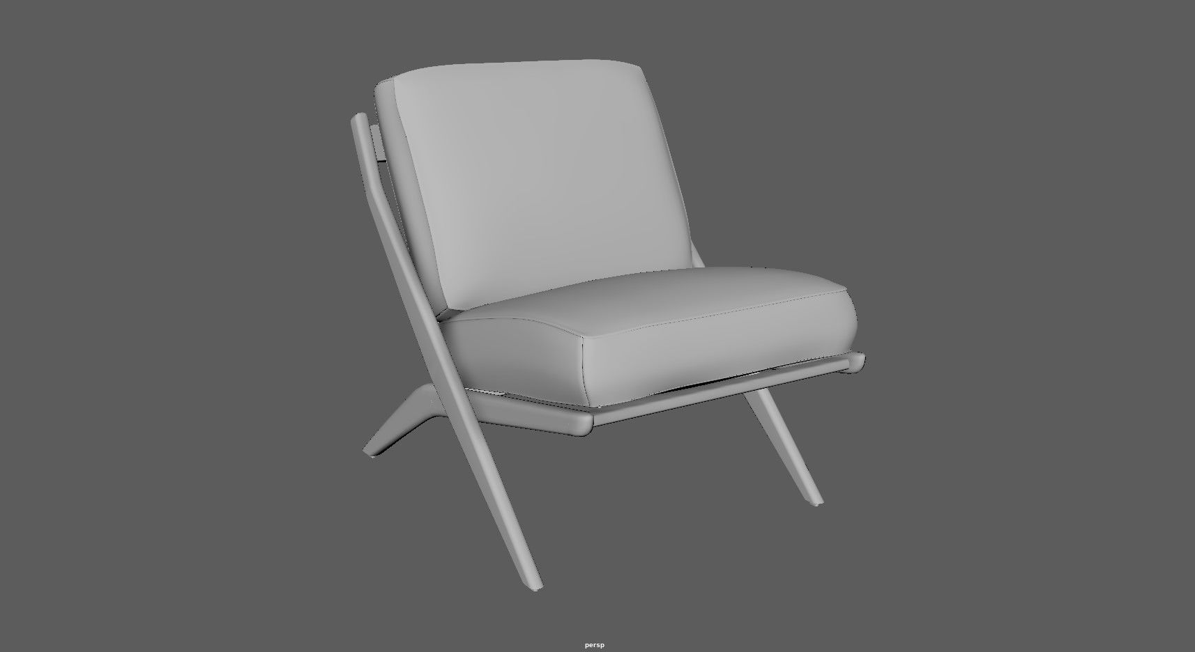 Armchair - Accent chair - Leather armchair Low-poly 3D model_8