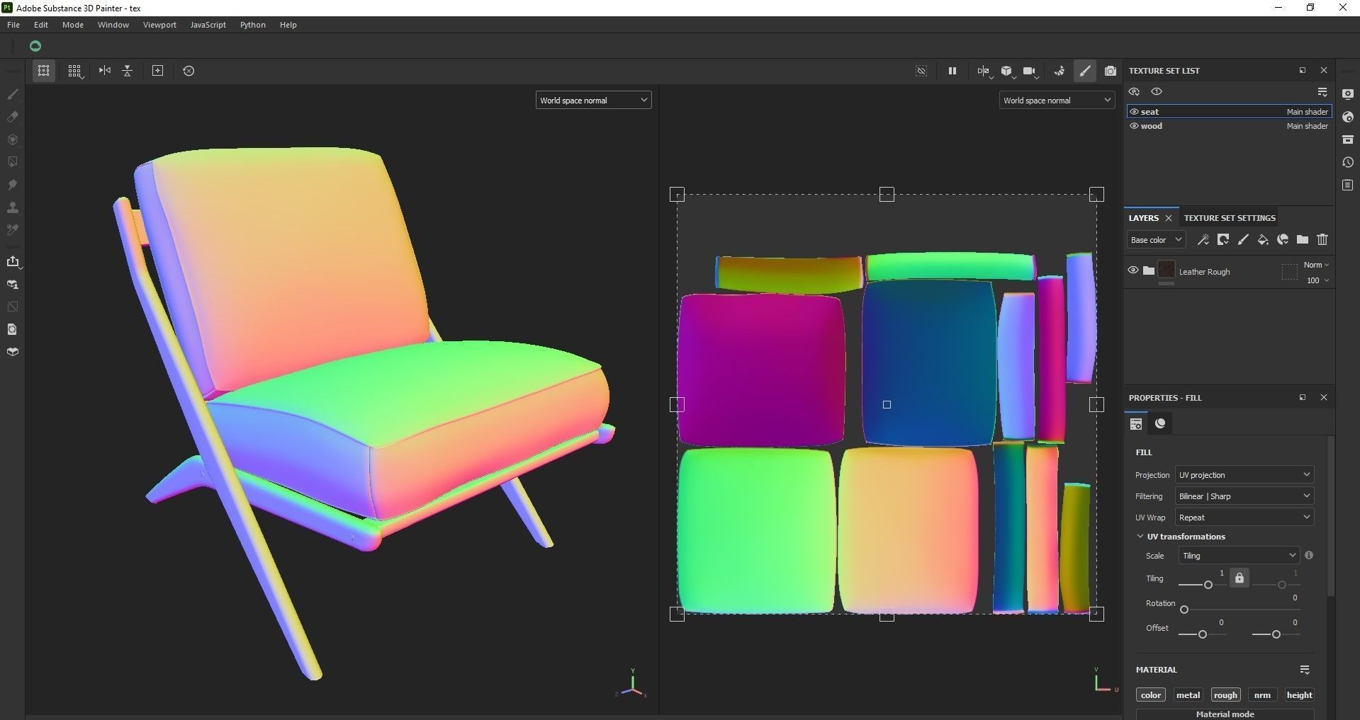 Armchair - Accent chair - Leather armchair Low-poly 3D model_24
