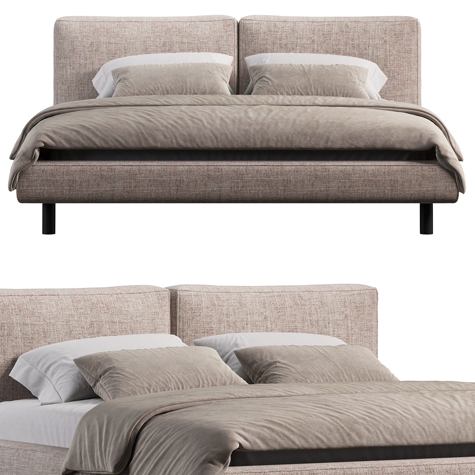 Academy Piuma Bed By Twils 3D model_1