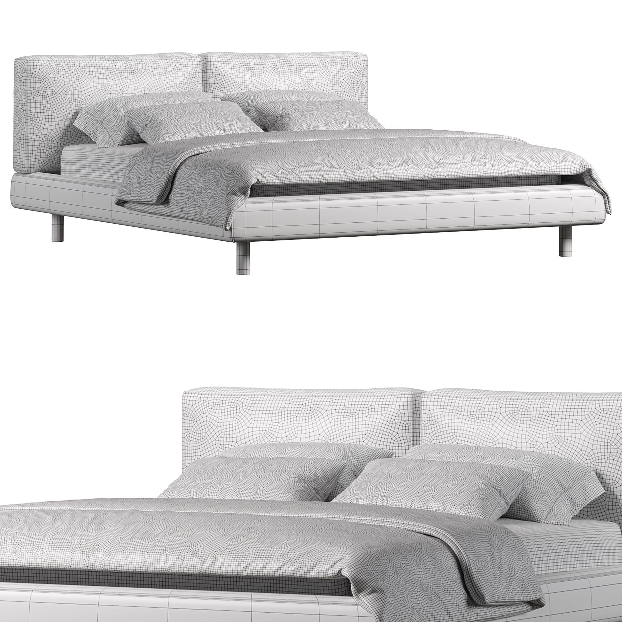 Academy Piuma Bed By Twils 3D model_2