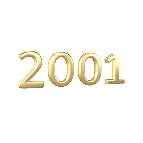 Year Number 2001 v1 002 Low-poly 3D model