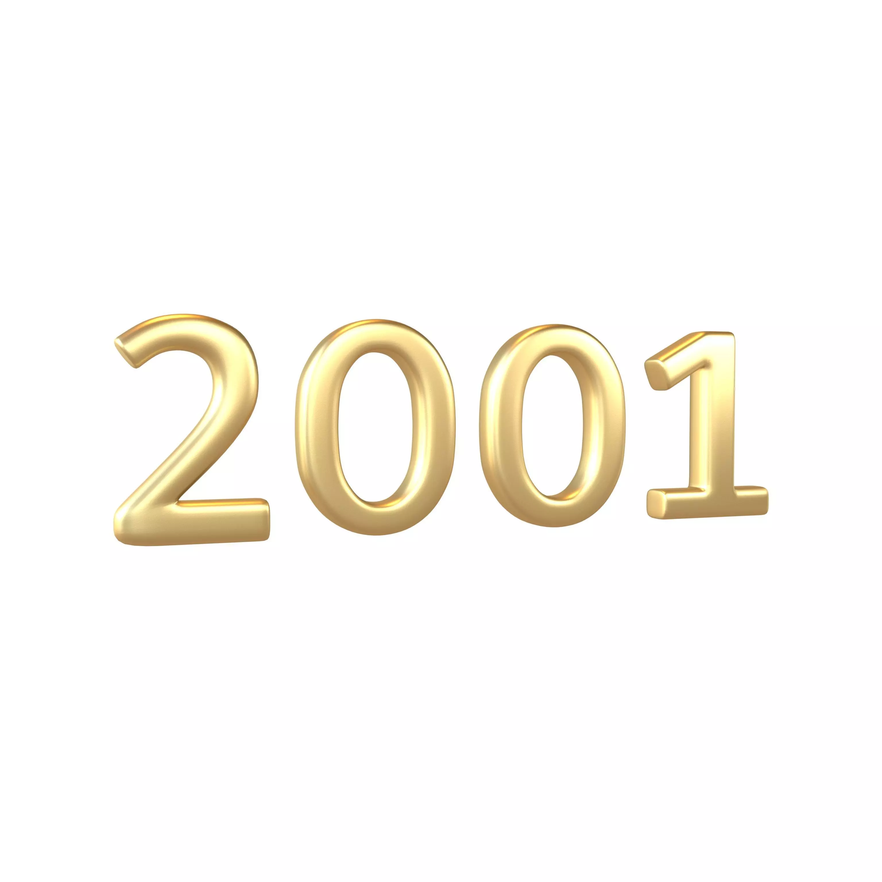 Year Number 2001 v1 002 Low-poly 3D model_0