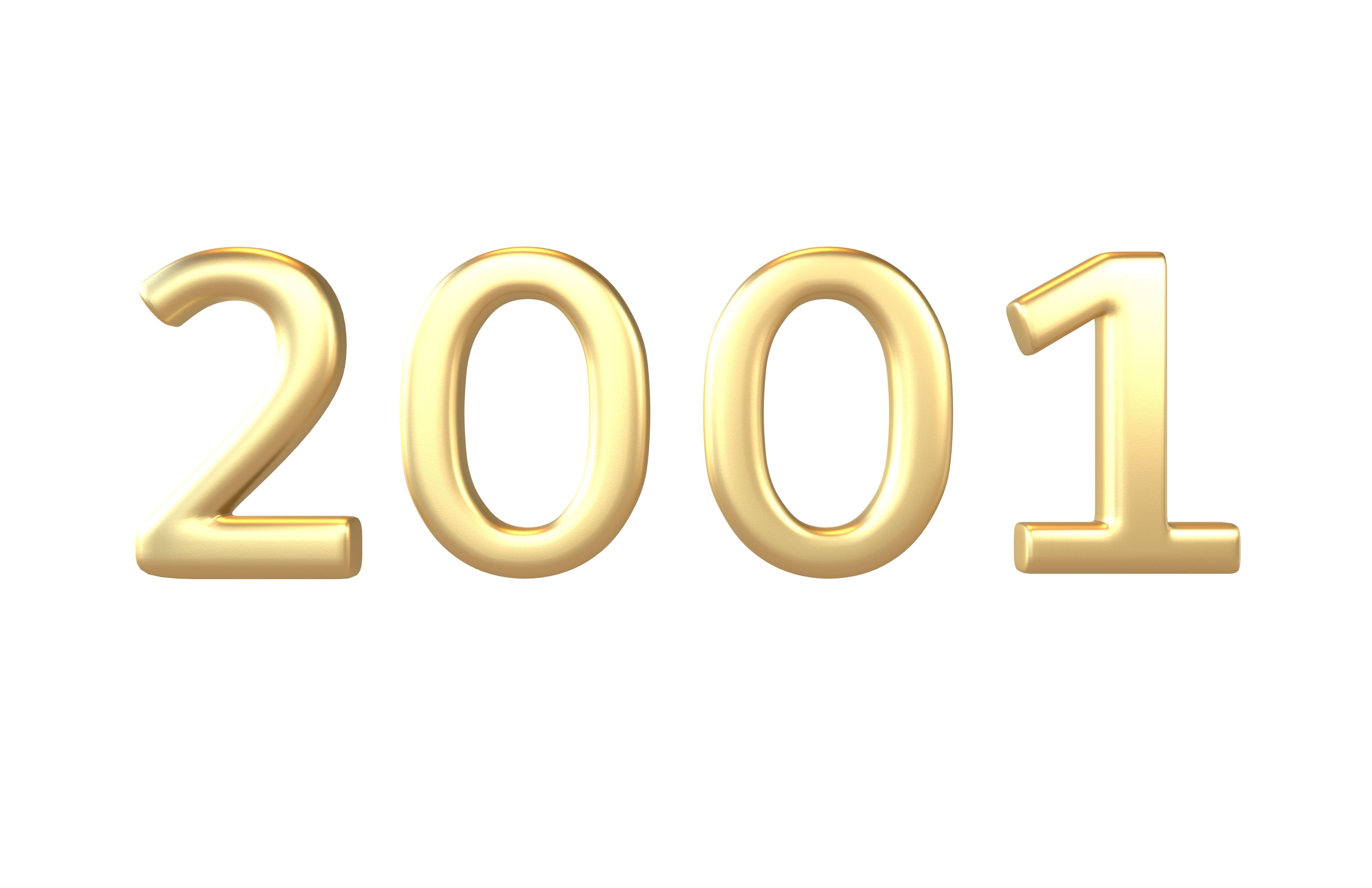 Year Number 2001 v1 002 Low-poly 3D model_1