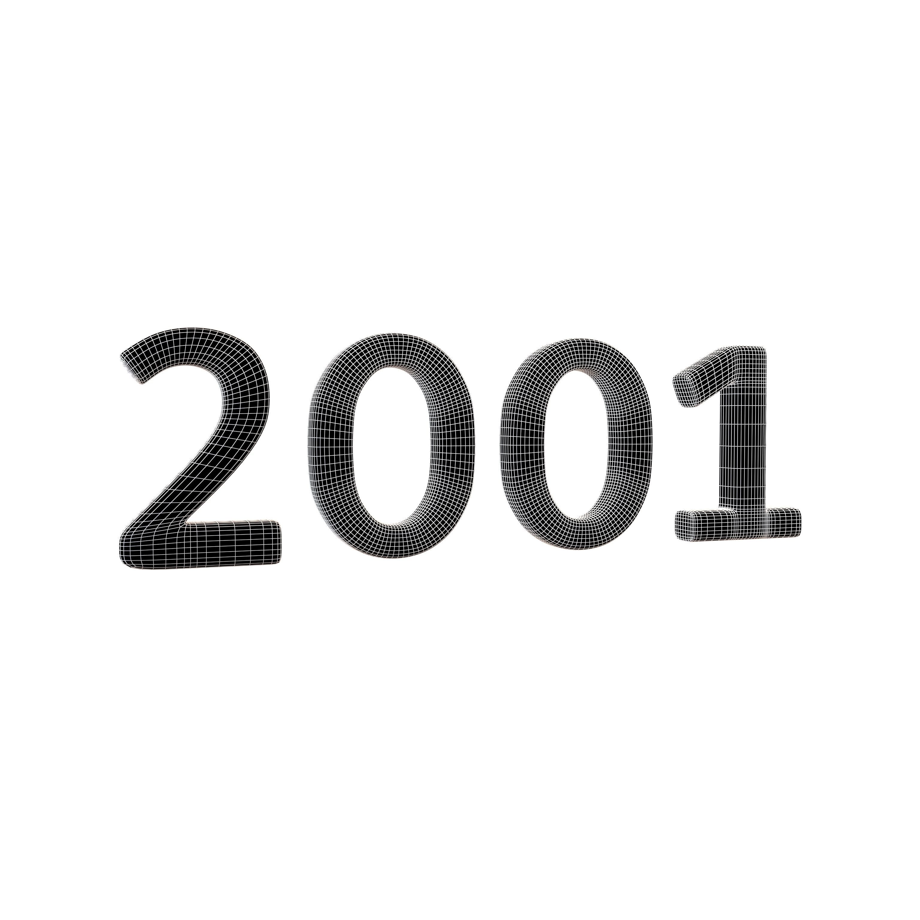 Year Number 2001 v1 002 Low-poly 3D model_4