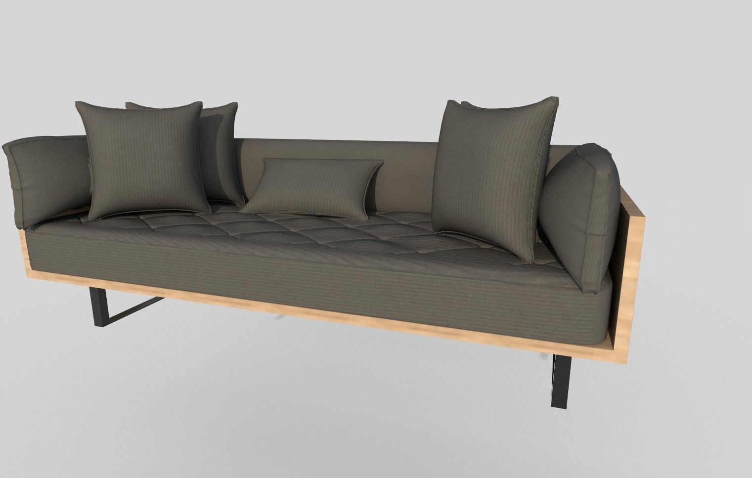 3d sofa Low-poly 3D model_3