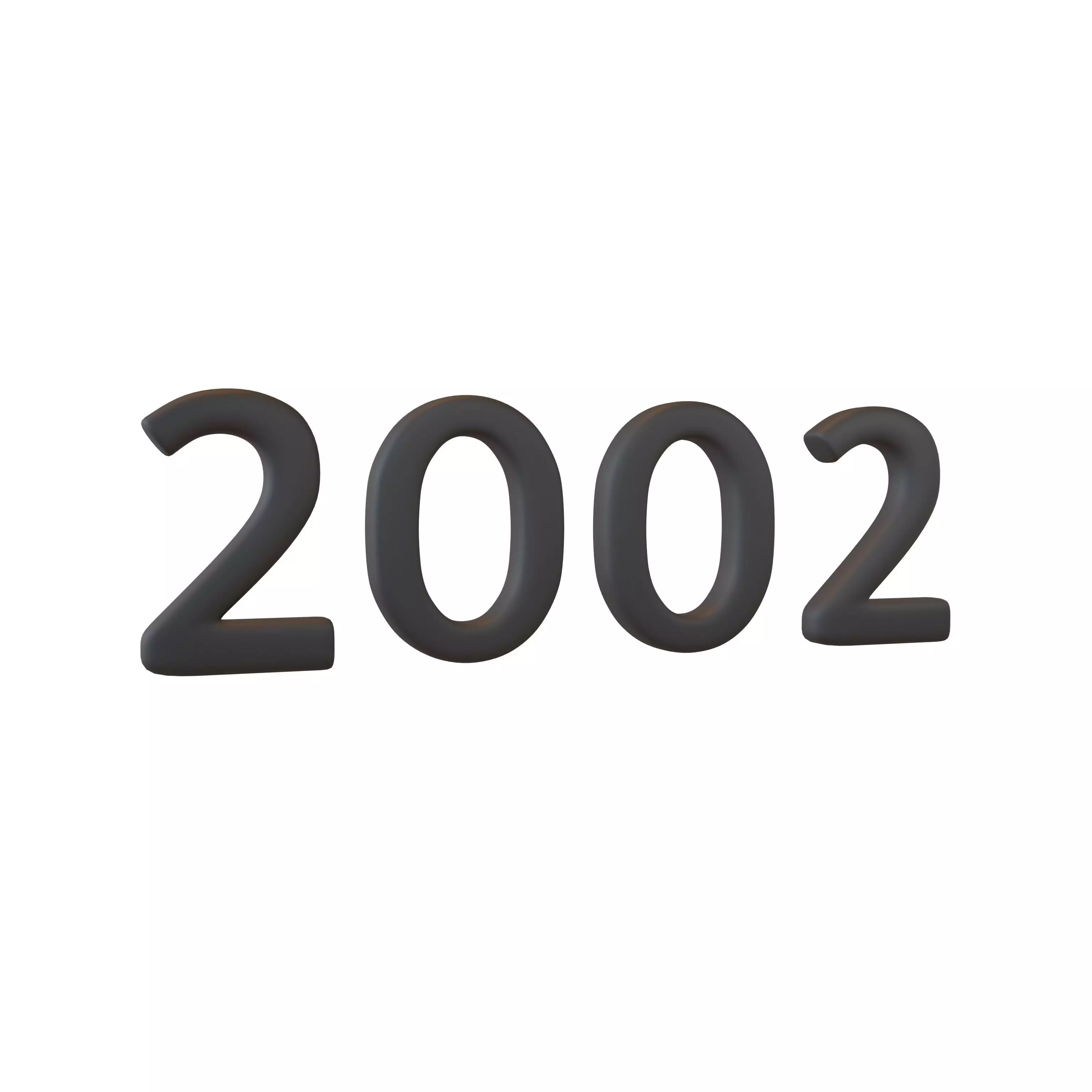 Year Number 2002 v1 001 Low-poly 3D model_0