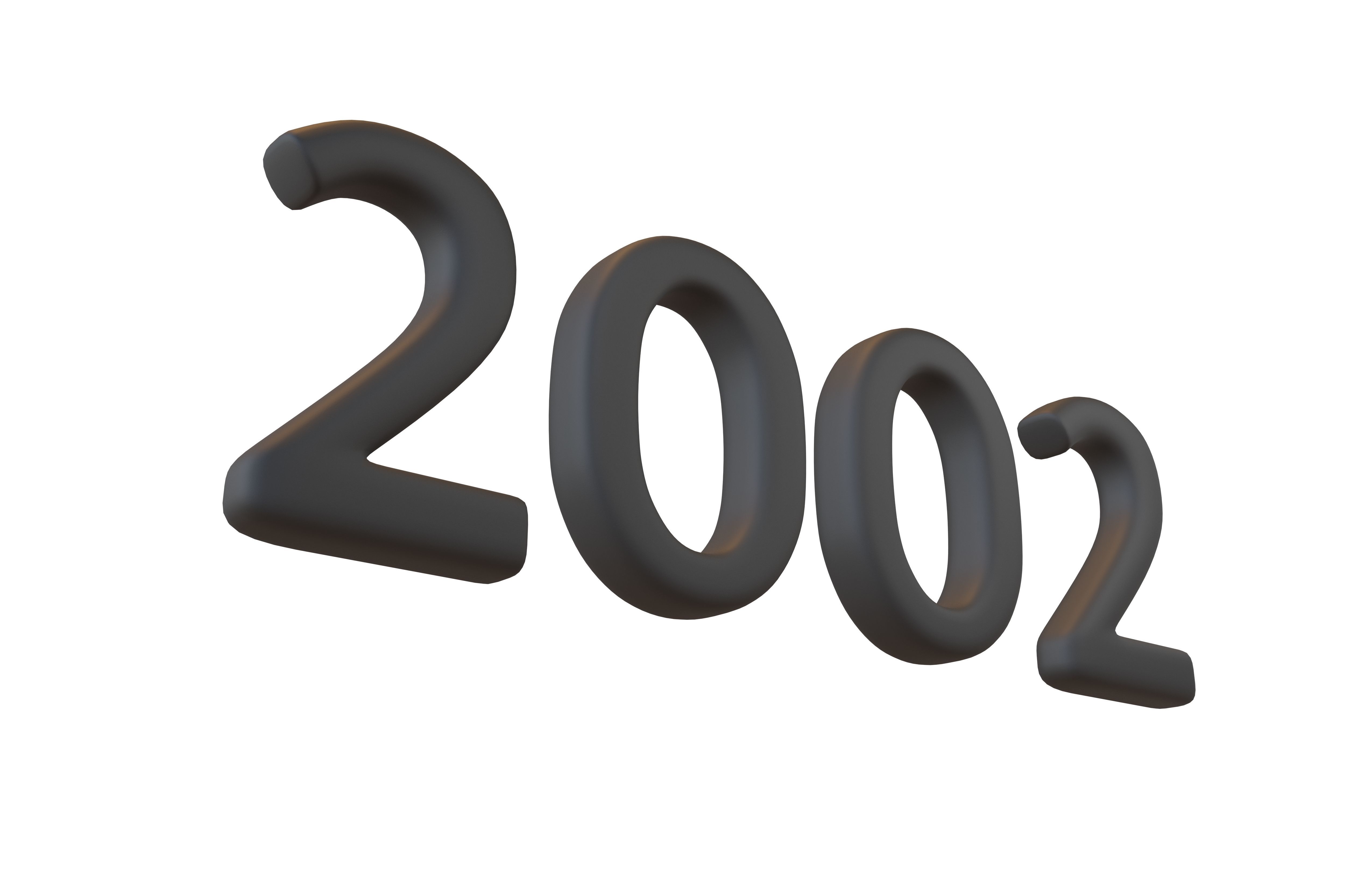 Year Number 2002 v1 001 Low-poly 3D model_3