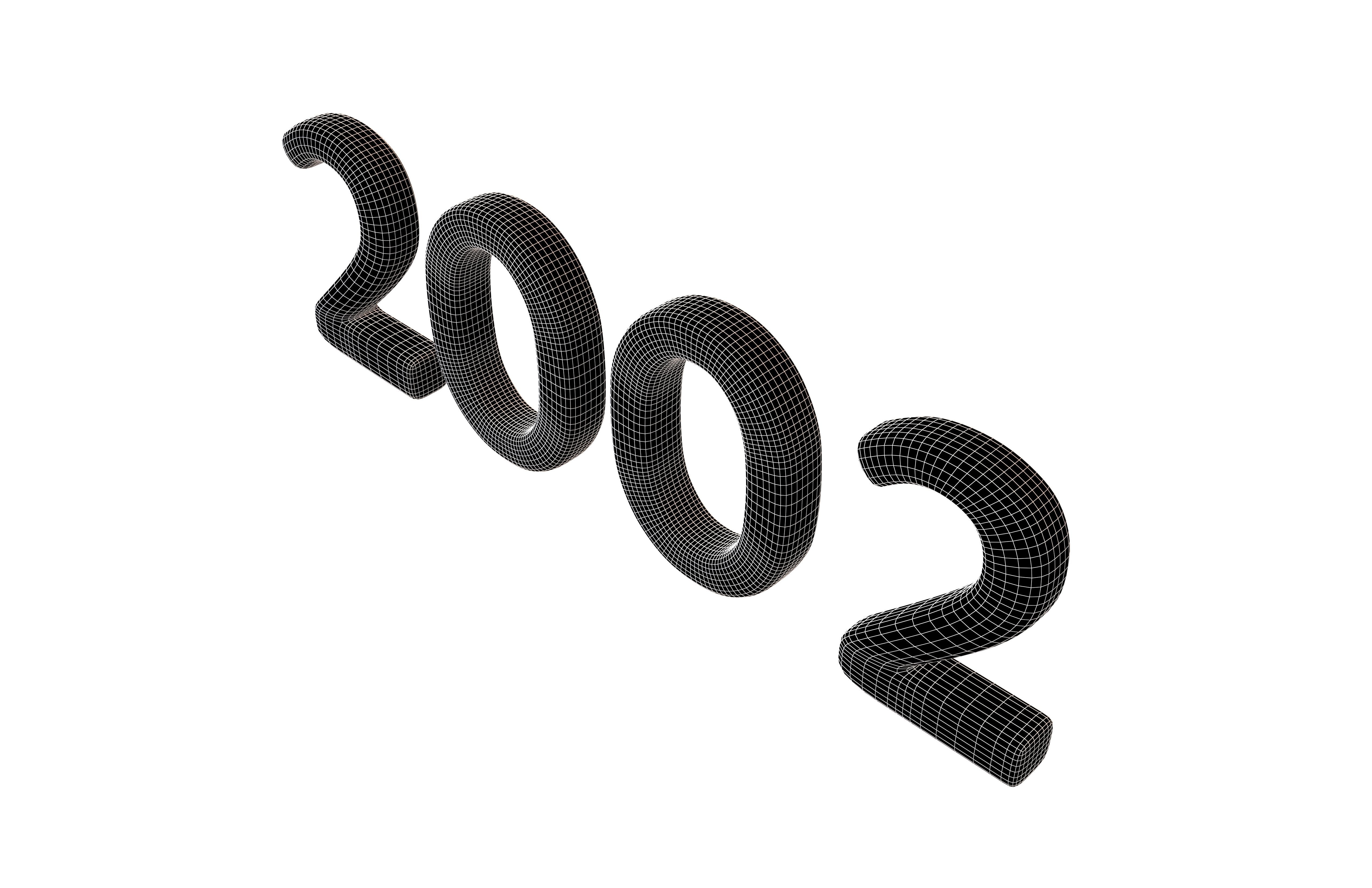 Year Number 2002 v1 001 Low-poly 3D model_5