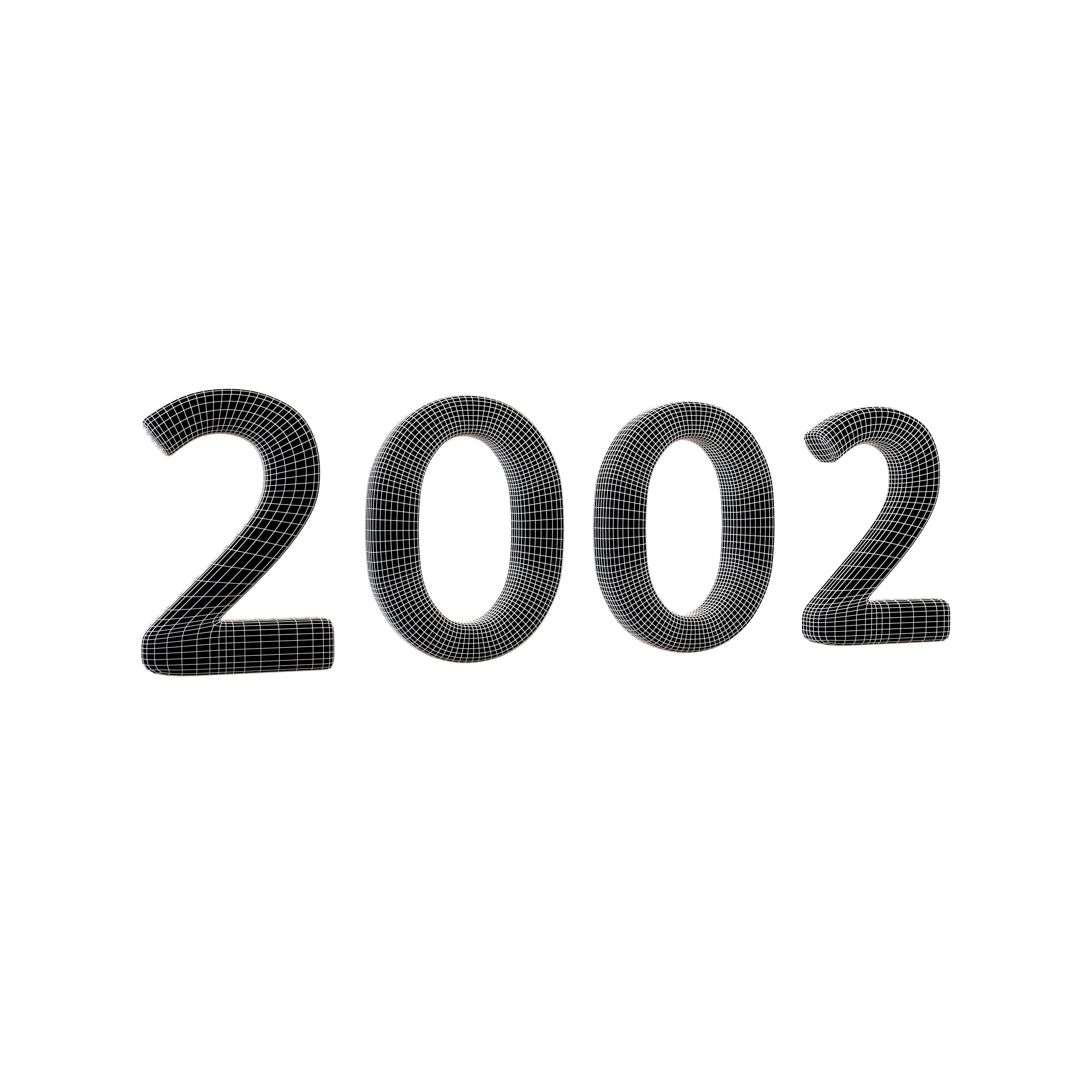 Year Number 2002 v1 003 Low-poly 3D model_7