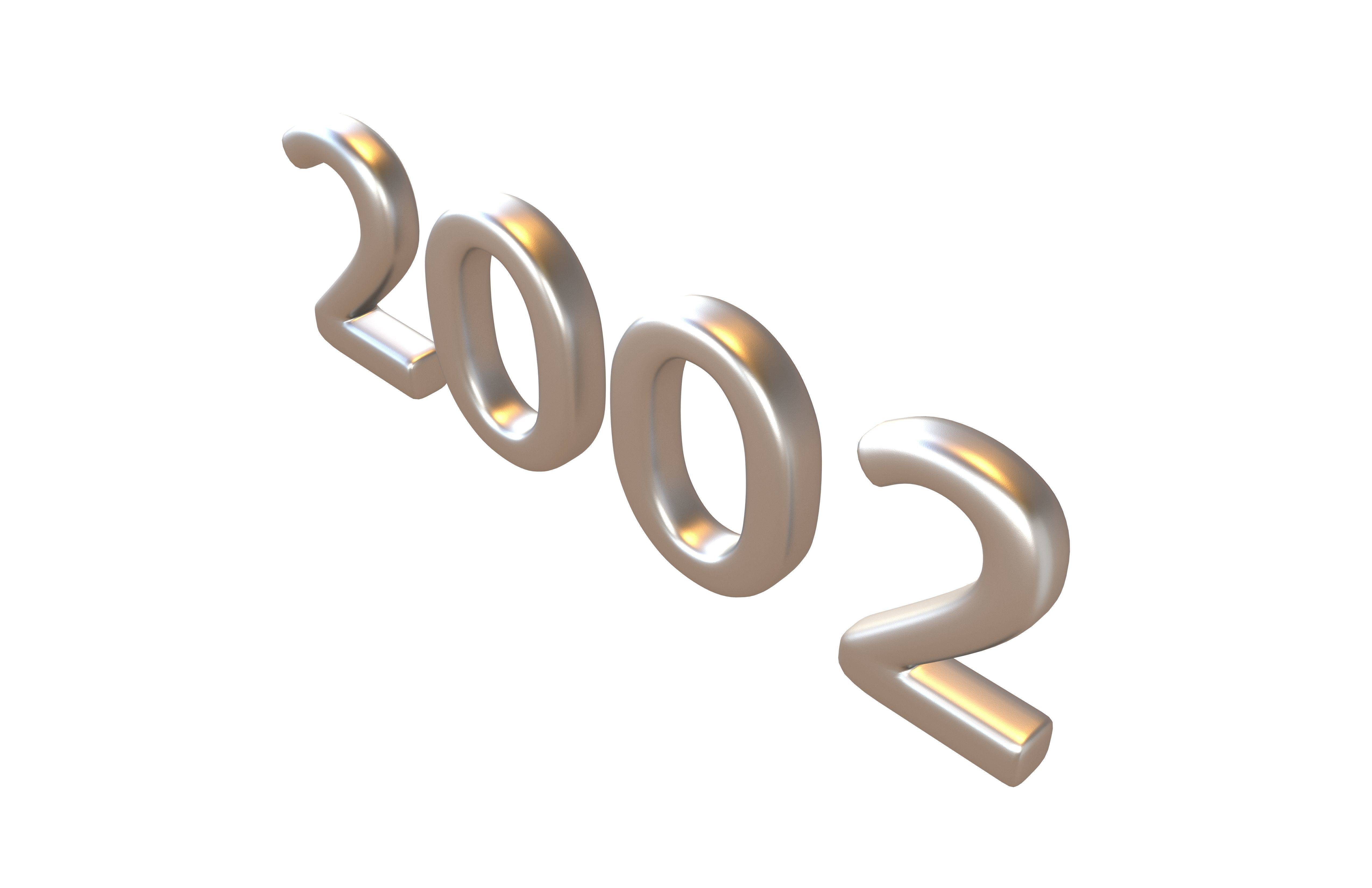 Year Number 2002 v1 003 Low-poly 3D model_1
