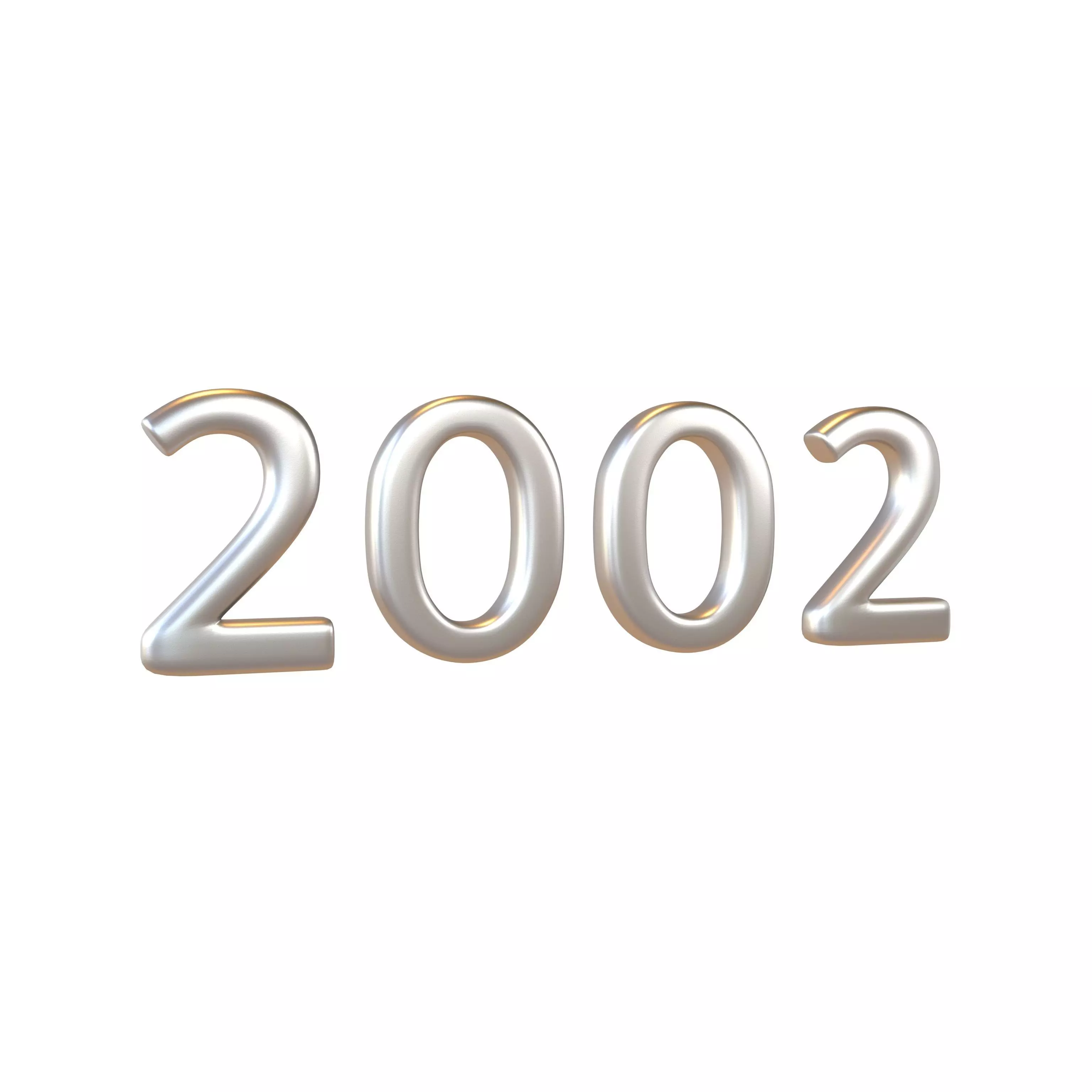 Year Number 2002 v1 003 Low-poly 3D model_0