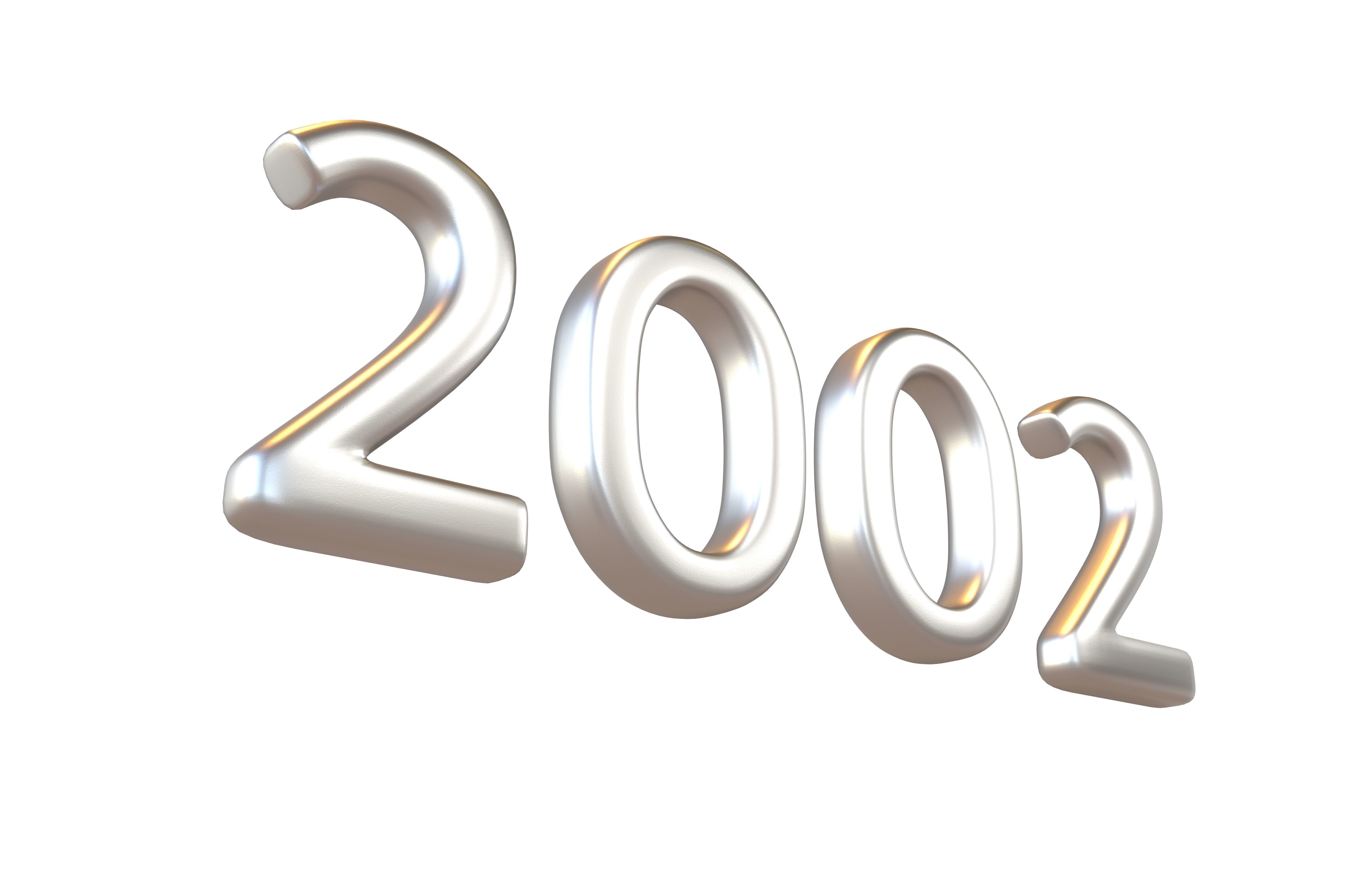 Year Number 2002 v1 003 Low-poly 3D model_3