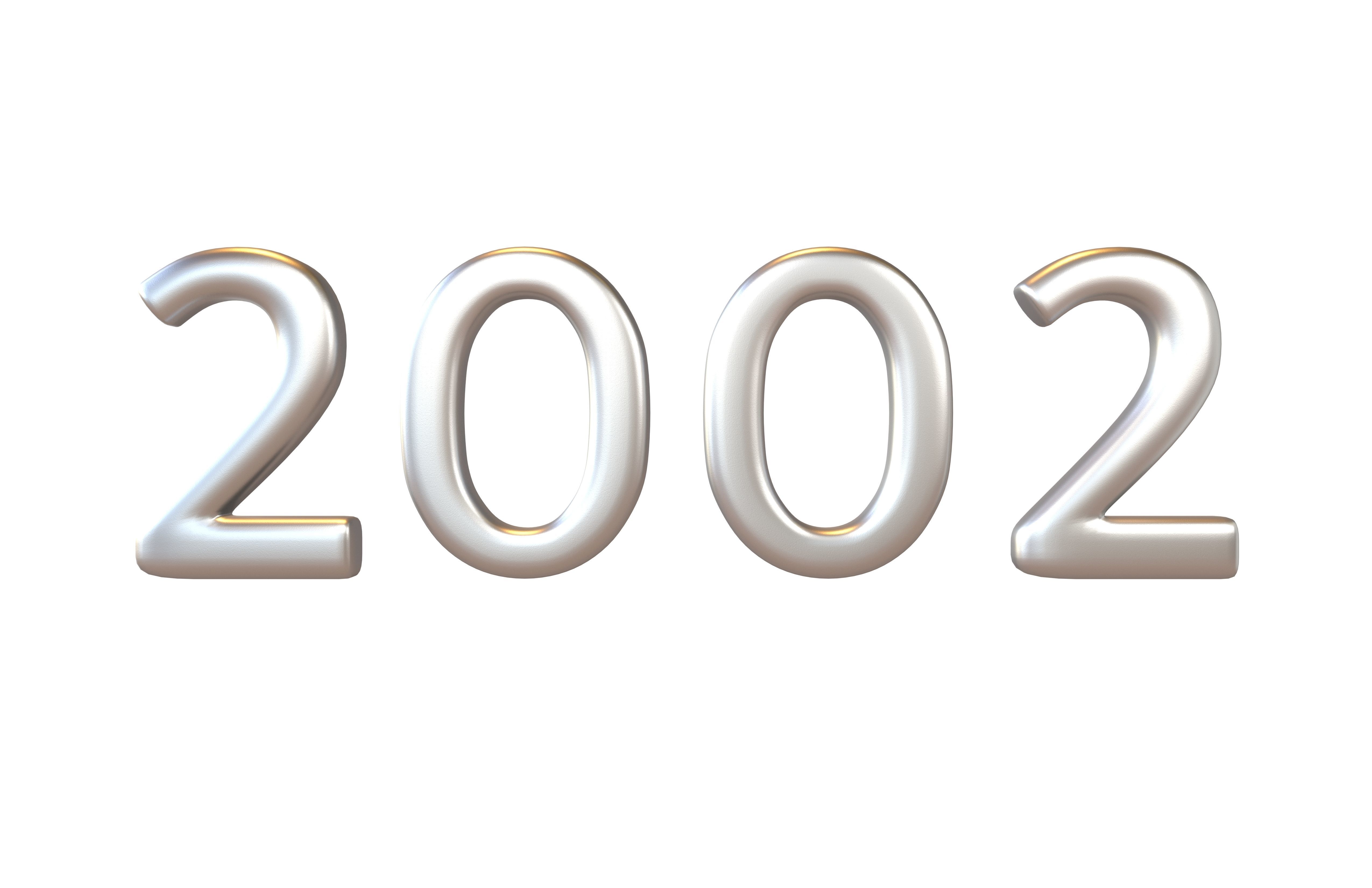 Year Number 2002 v1 003 Low-poly 3D model_2