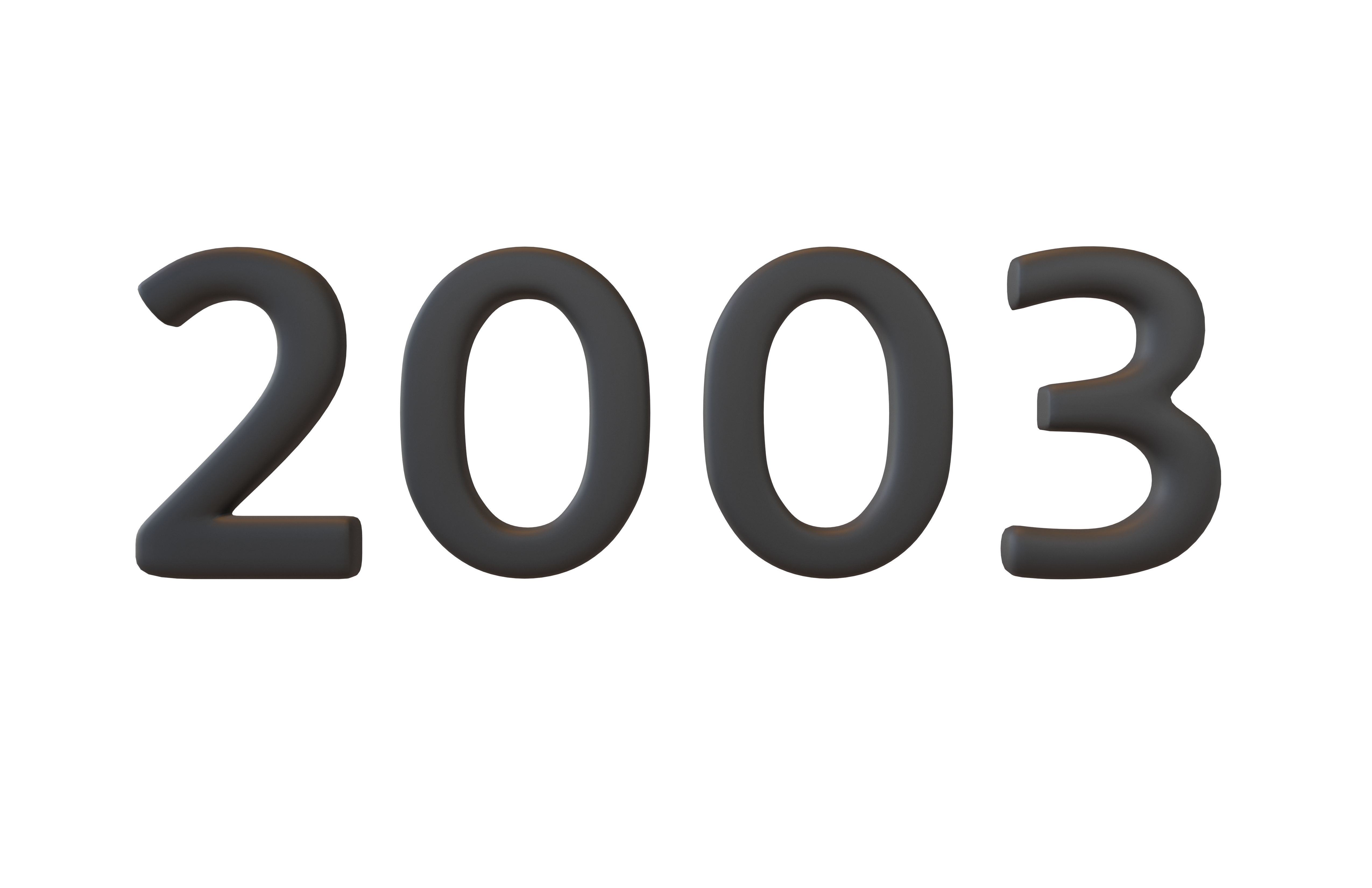 Year Number 2003 v1 001 Low-poly 3D model_1