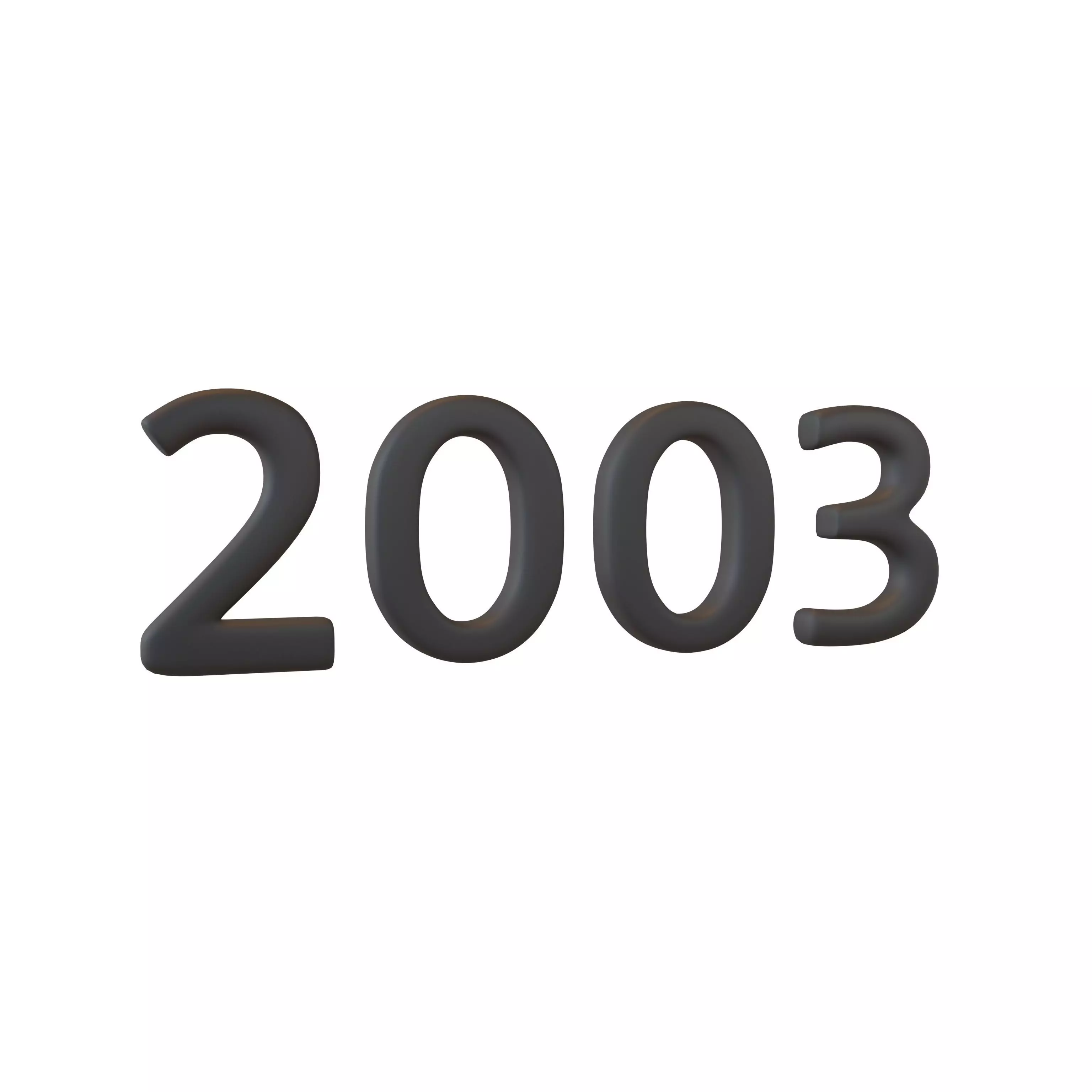 Year Number 2003 v1 001 Low-poly 3D model_0