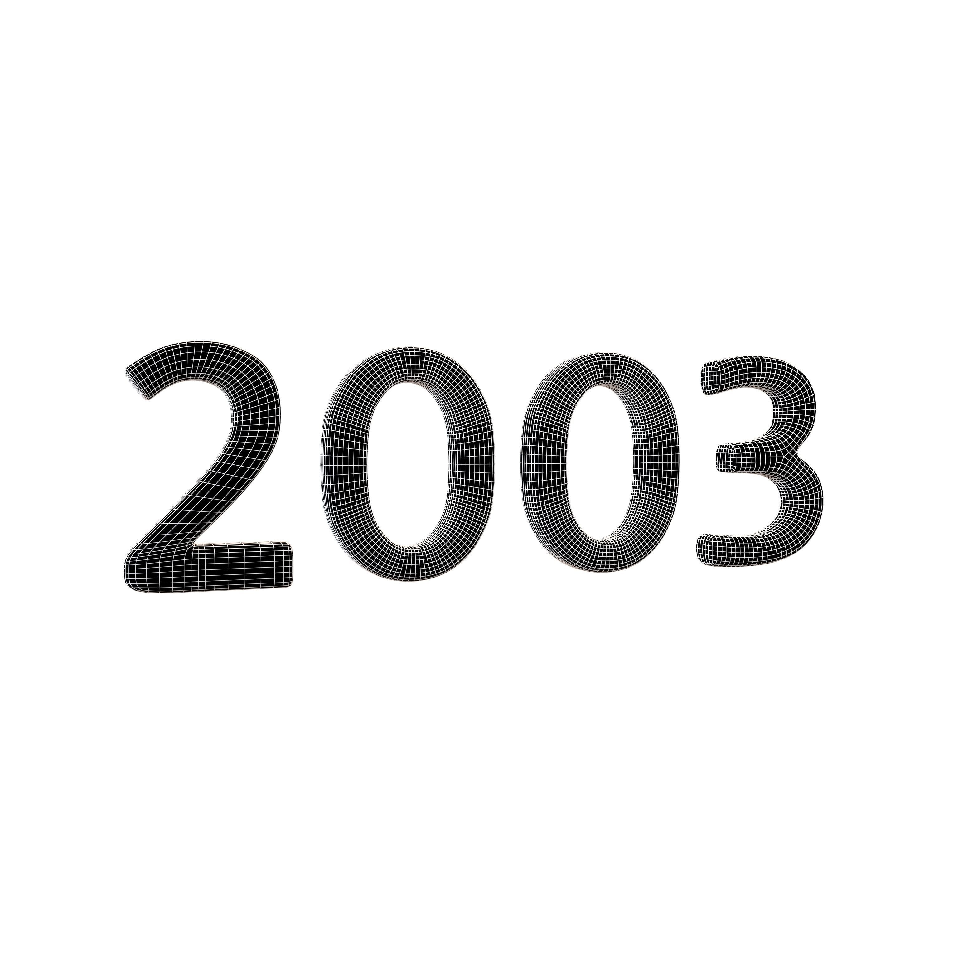 Year Number 2003 v1 001 Low-poly 3D model_4