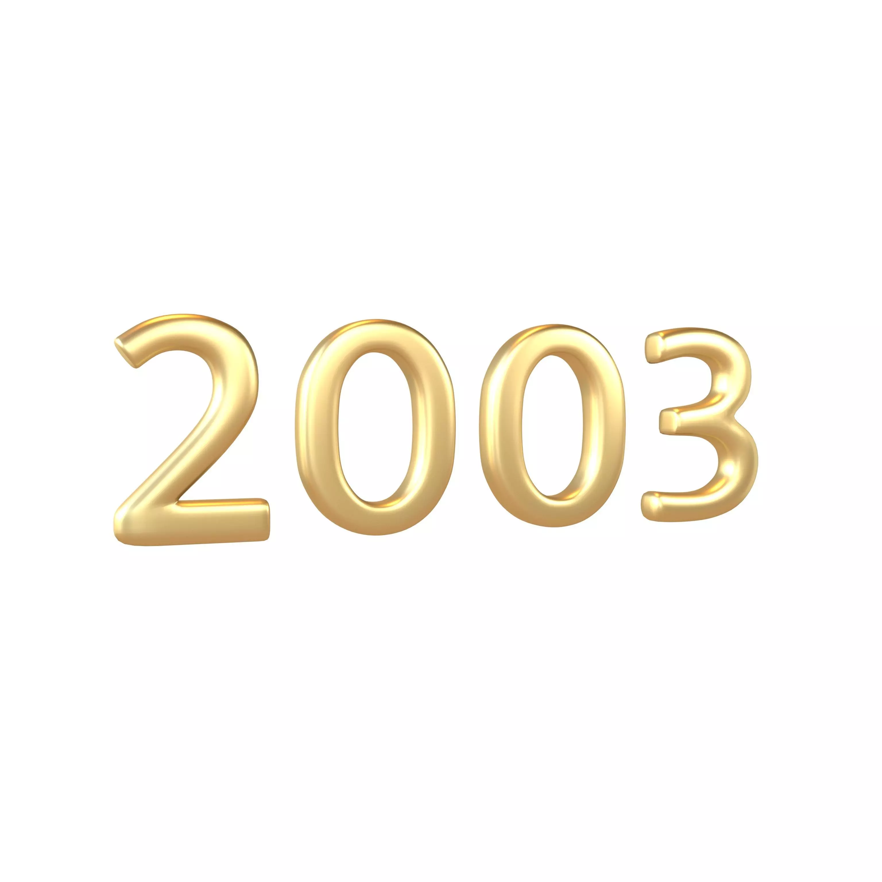 Year Number 2003 v1 002 Low-poly 3D model_0