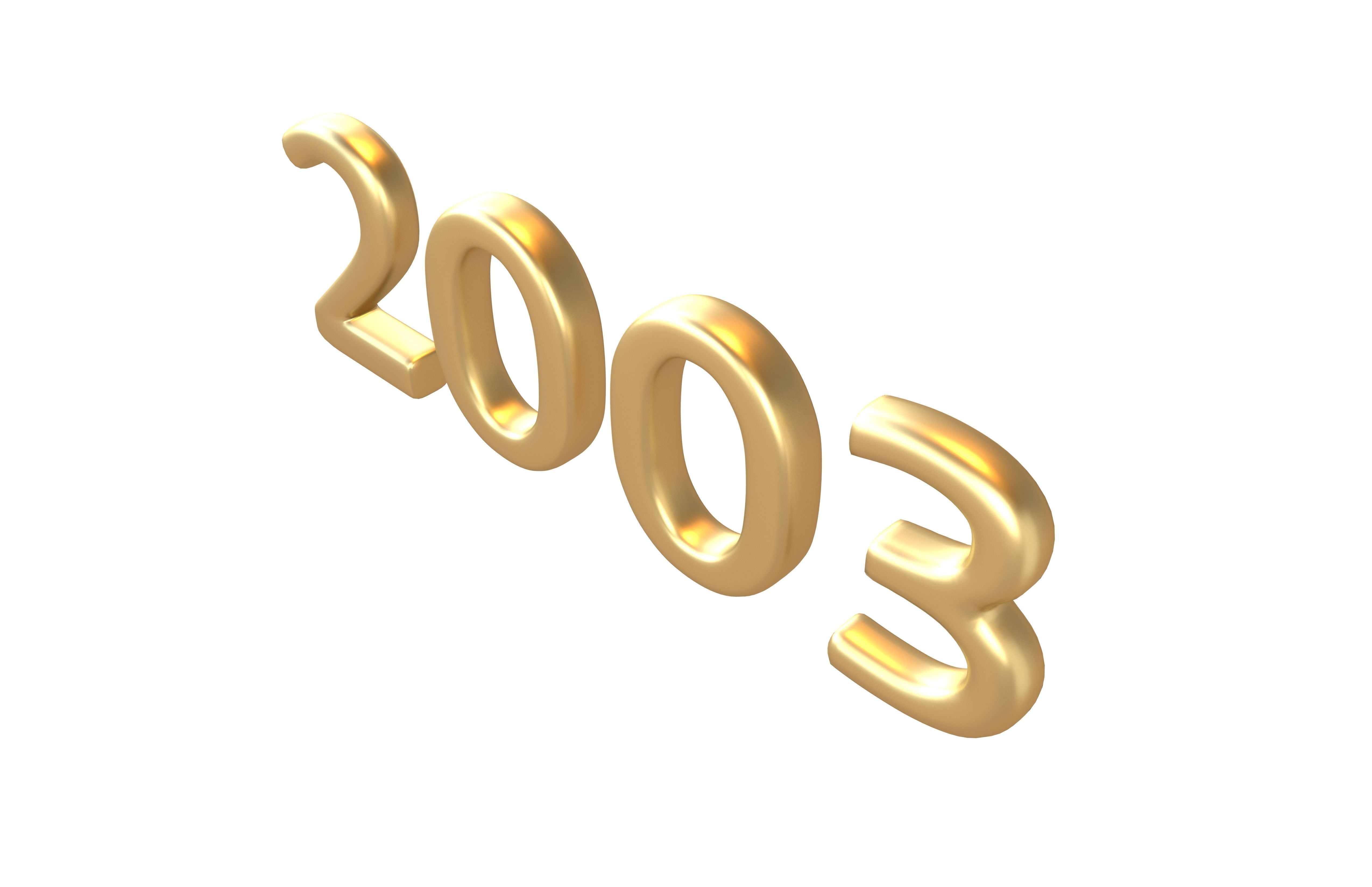 Year Number 2003 v1 002 Low-poly 3D model_3