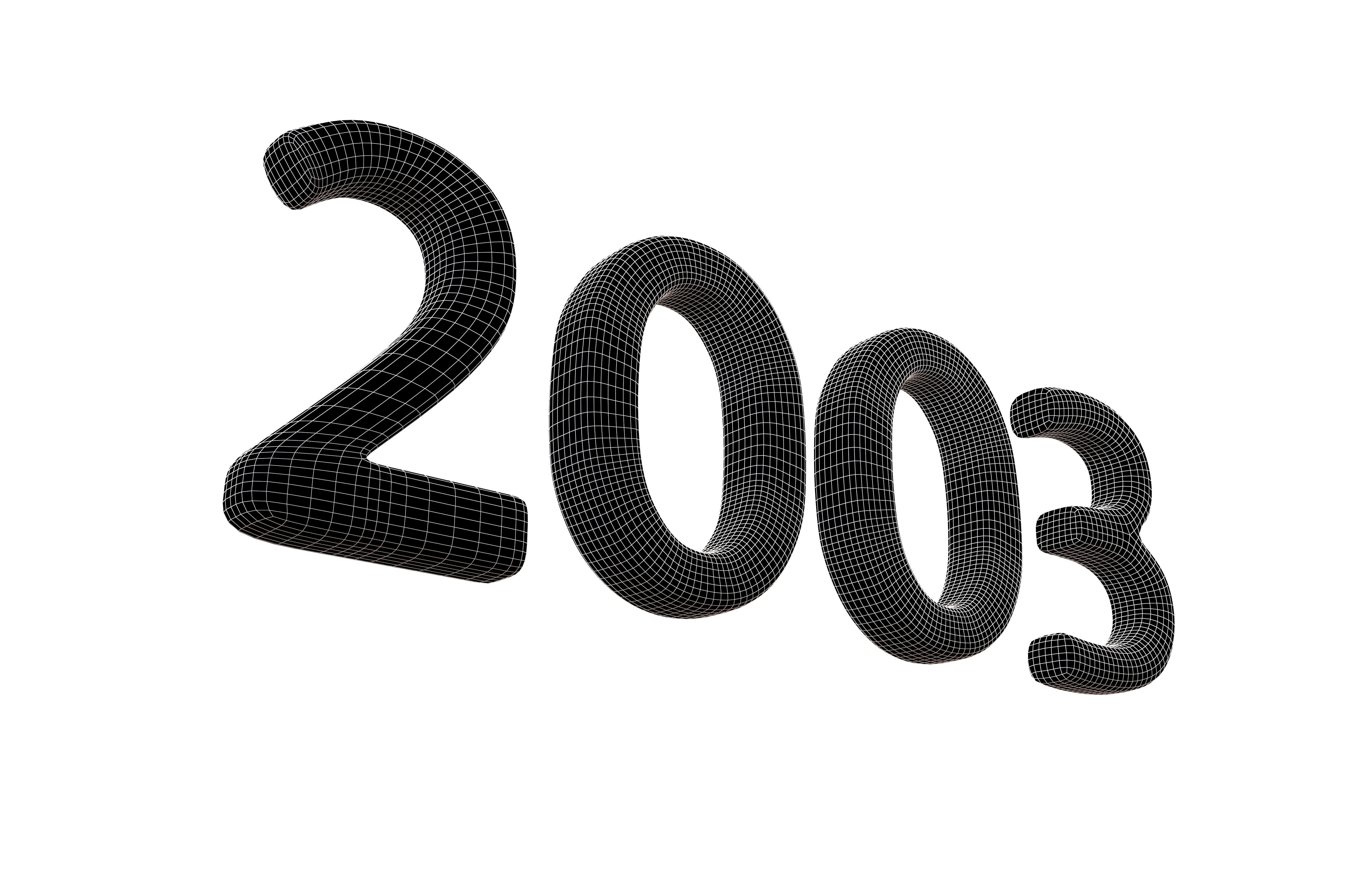 Year Number 2003 v1 002 Low-poly 3D model_7