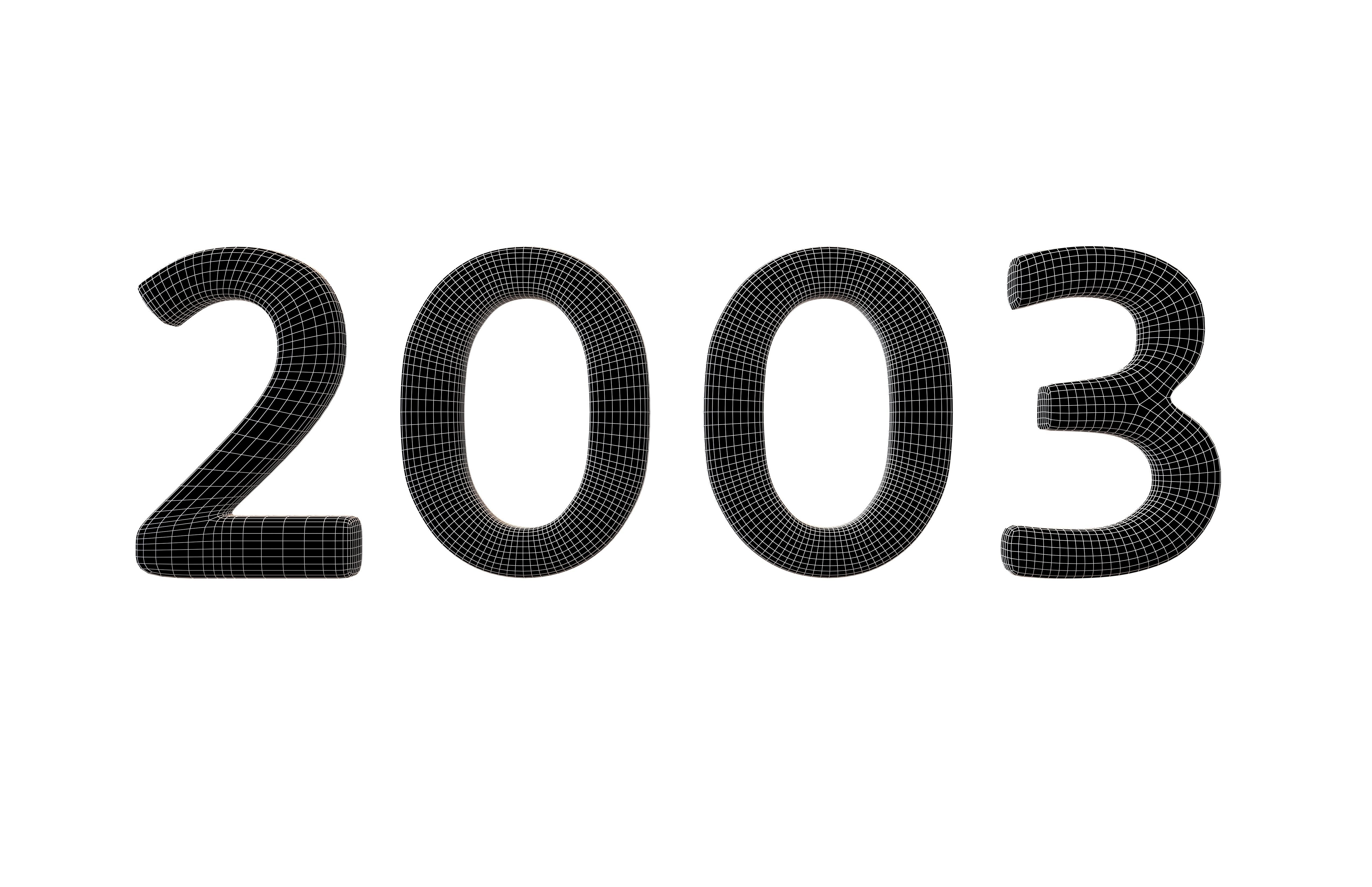 Year Number 2003 v1 002 Low-poly 3D model_5
