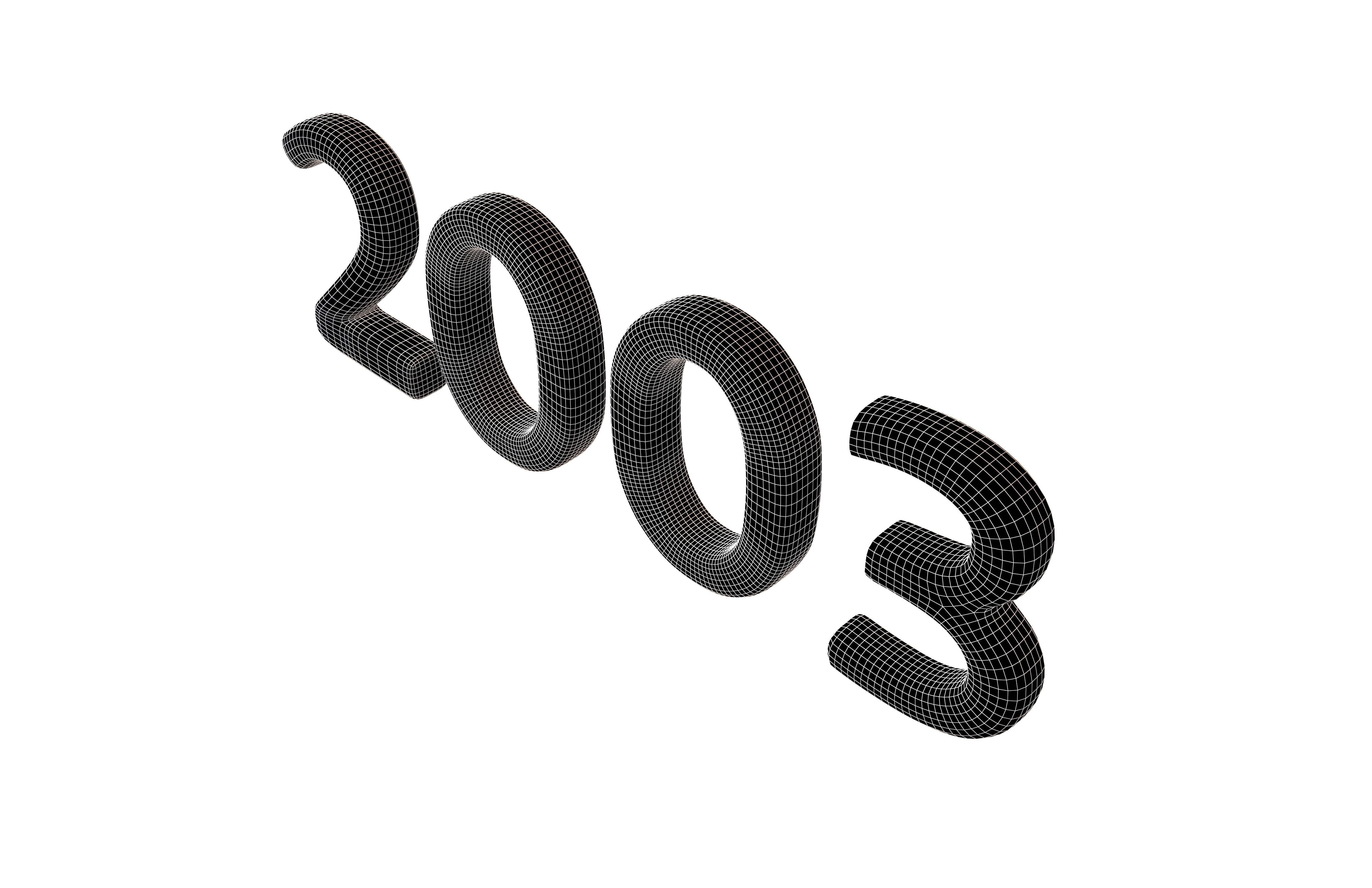 Year Number 2003 v1 002 Low-poly 3D model_6