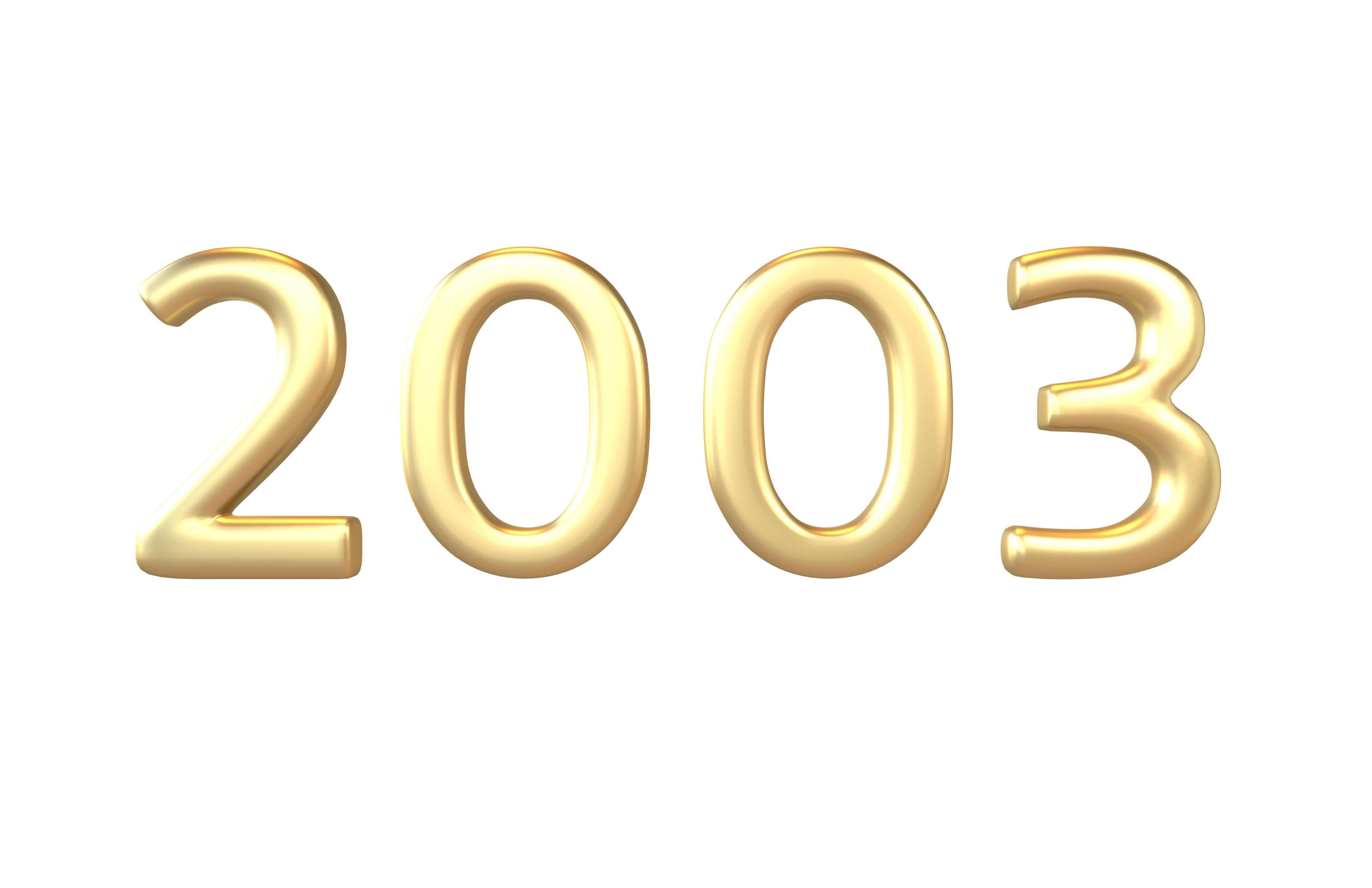 Year Number 2003 v1 002 Low-poly 3D model_2