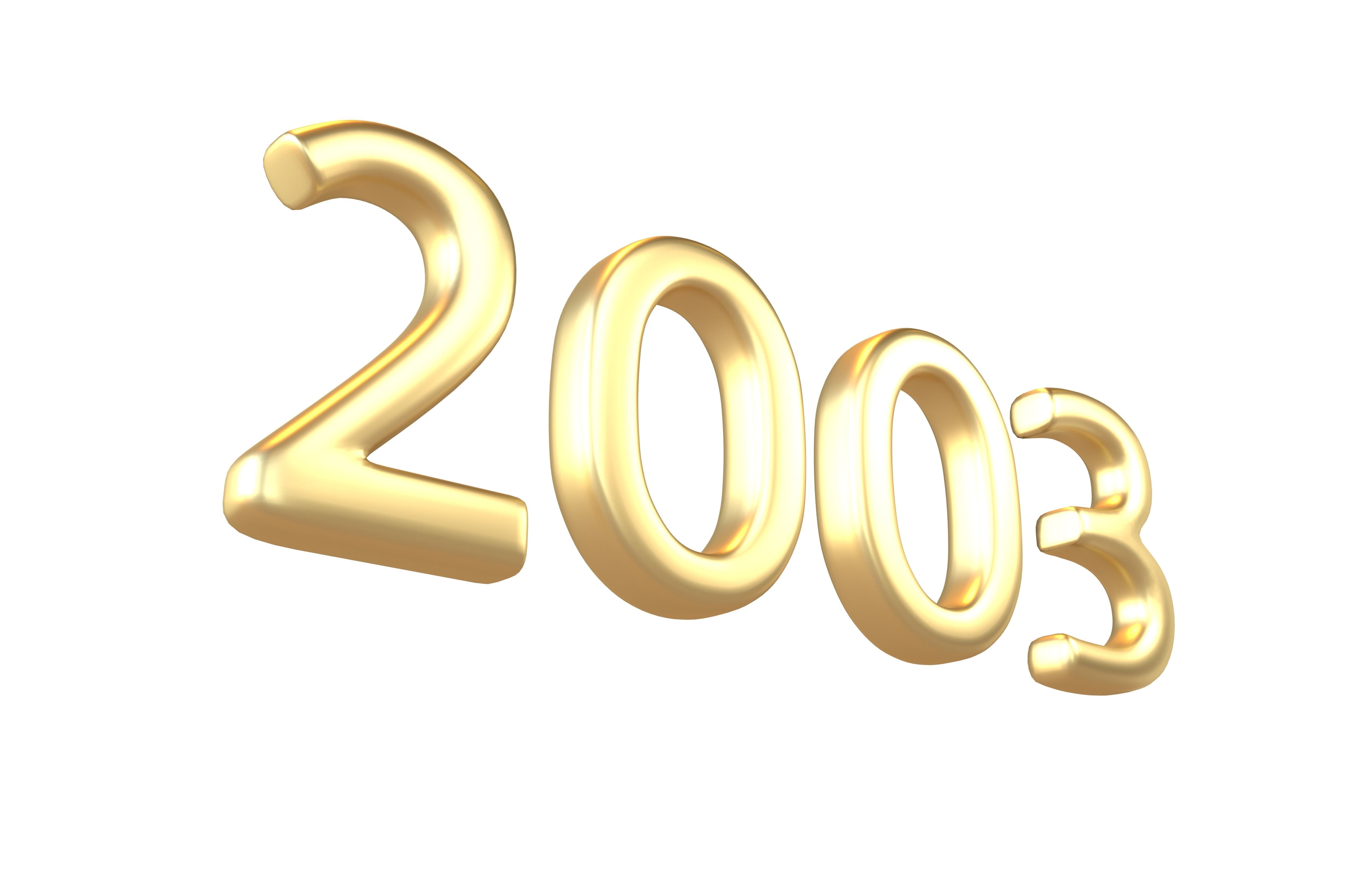 Year Number 2003 v1 002 Low-poly 3D model_1