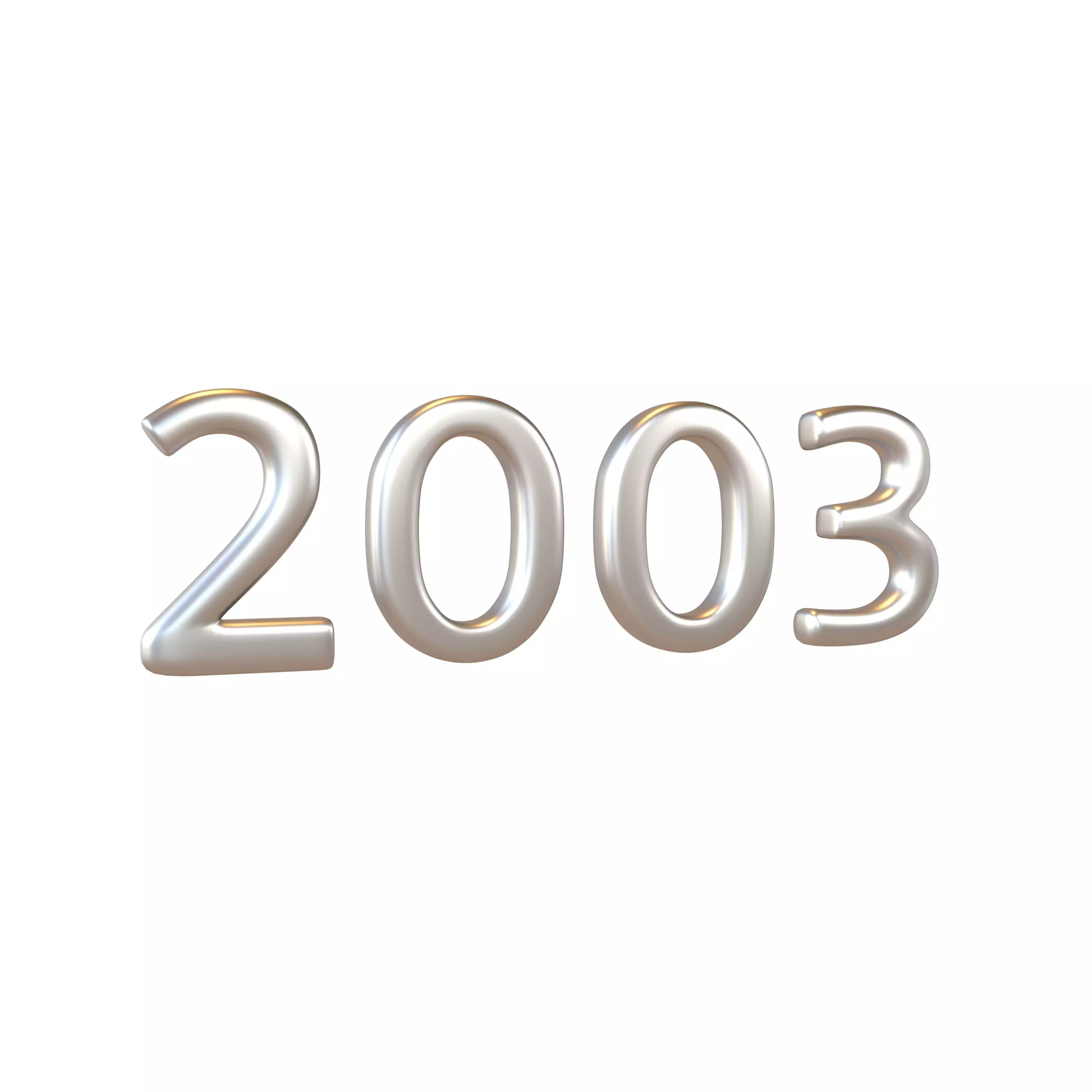 Year Number 2003 v1 003 Low-poly 3D model_0