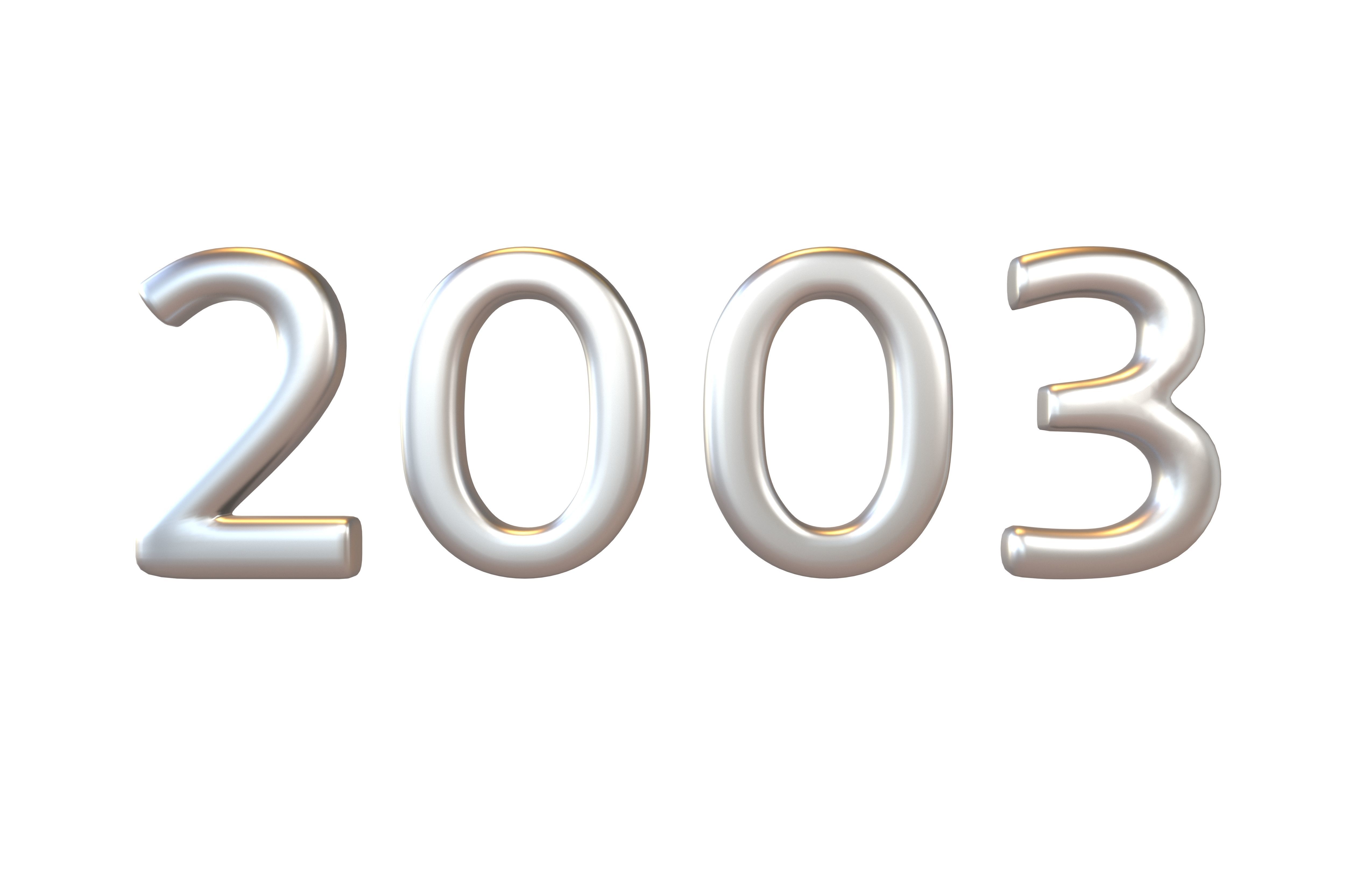 Year Number 2003 v1 003 Low-poly 3D model_1