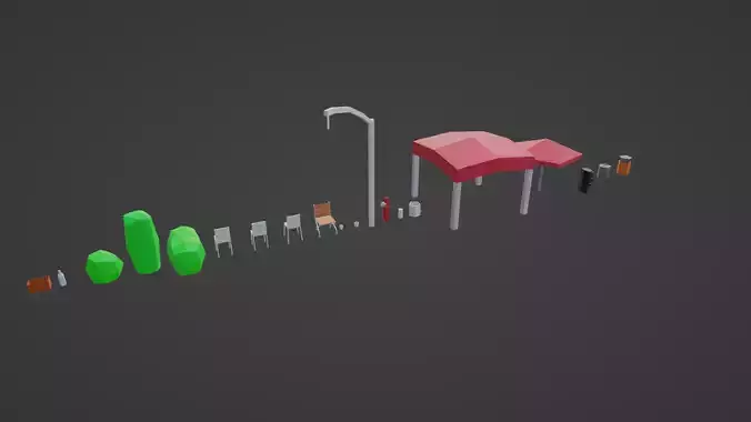 Low poly video game assets Low-poly 3D model