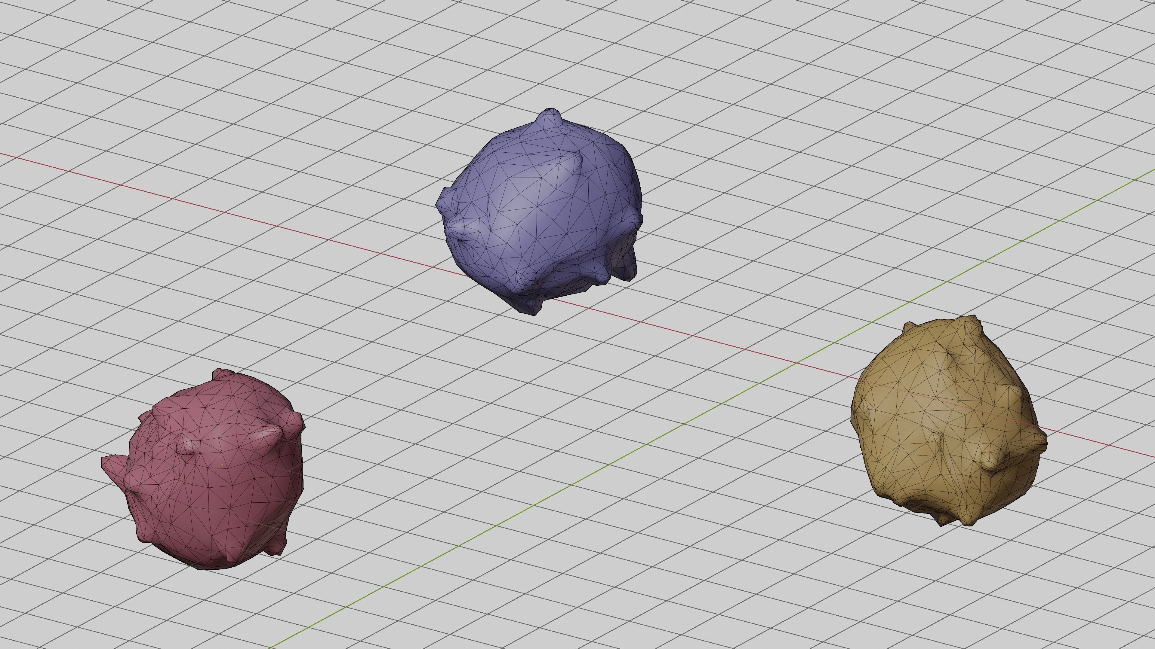 Asteroids with minerals and ores Low-poly 3D model_10