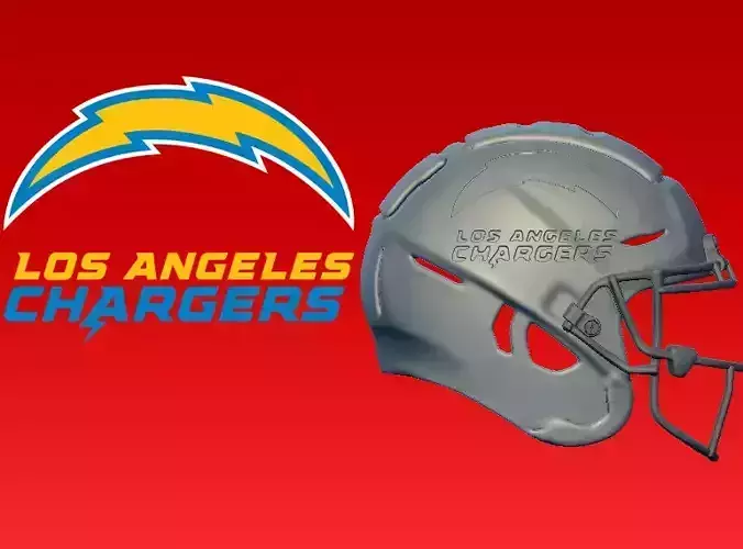 NFL HELMET LOS ANGELES CHARGERS - 3D PRINT 3D print model