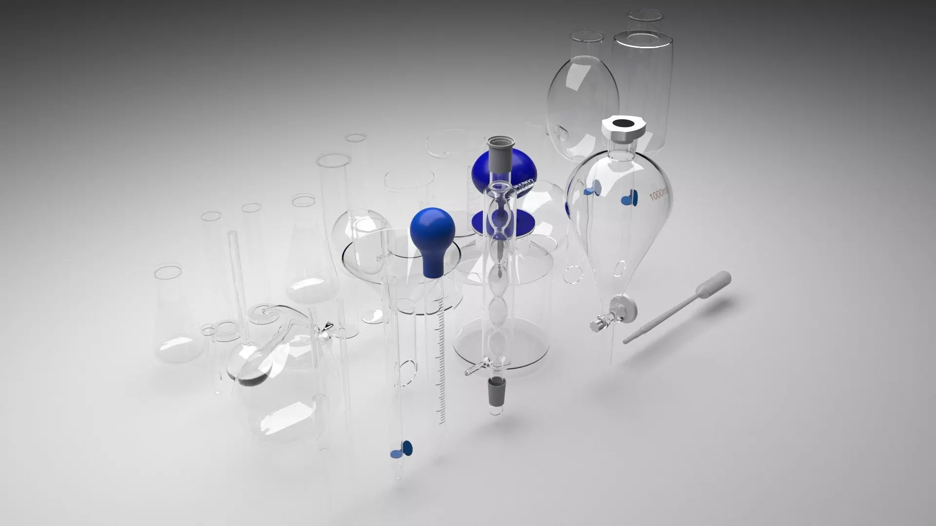 Chemical Glassware Set 3D model