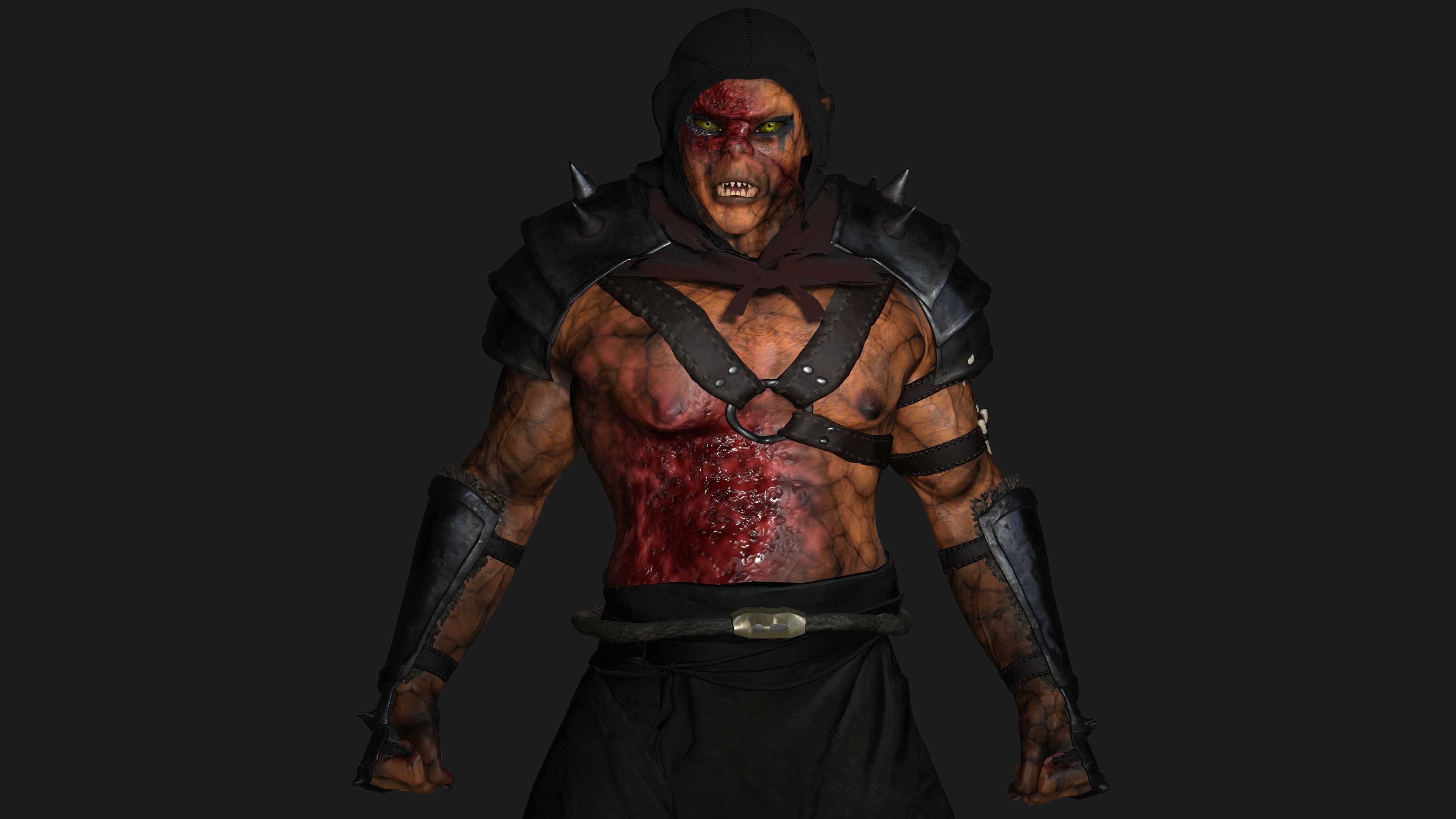 AAA 3D REALISTIC CHARACTER MONSTER - THE WOUNDED MONSTER 02 Low-poly 3D model_5