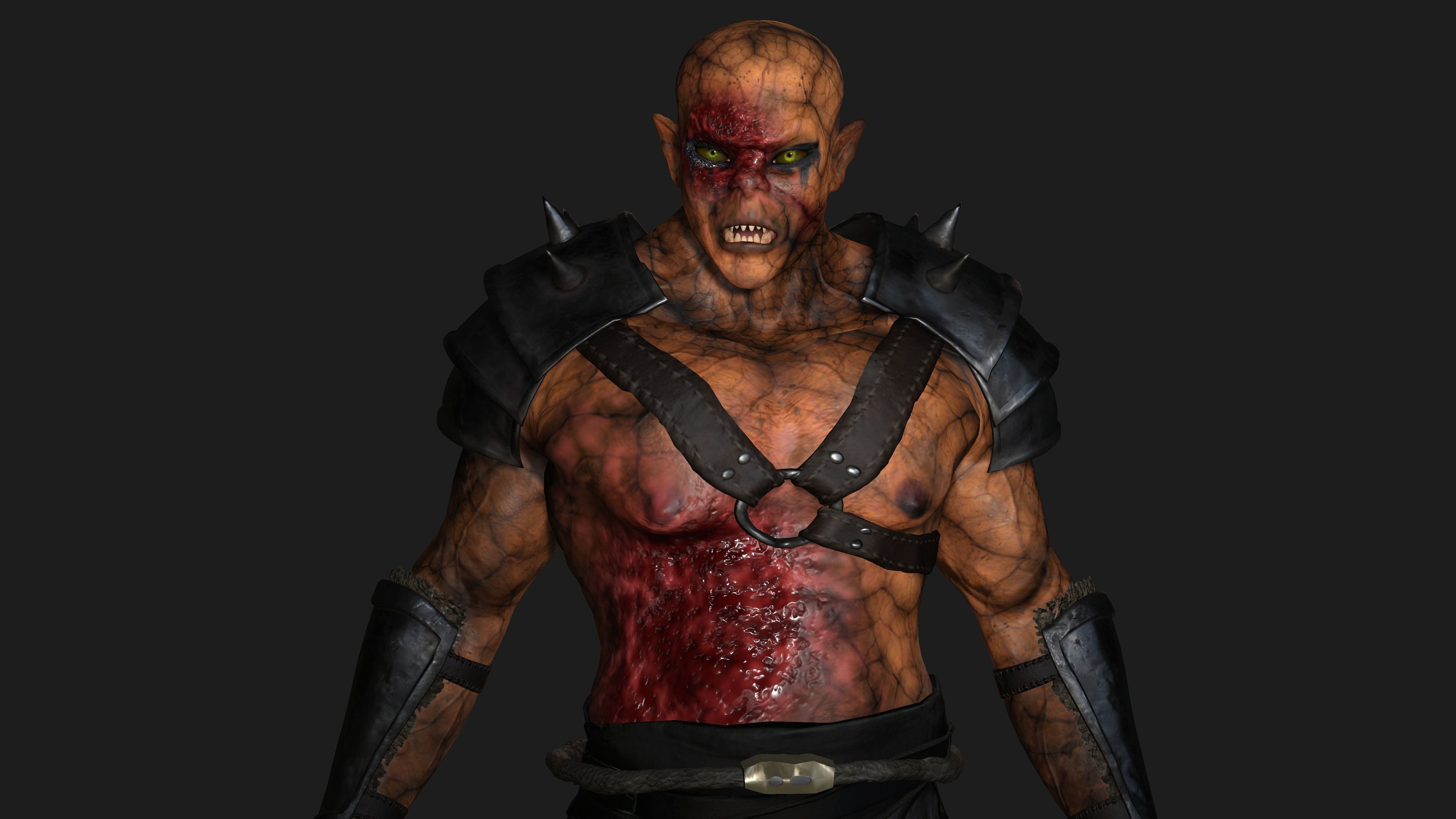 AAA 3D REALISTIC CHARACTER MONSTER - THE WOUNDED MONSTER 02 Low-poly 3D model_10