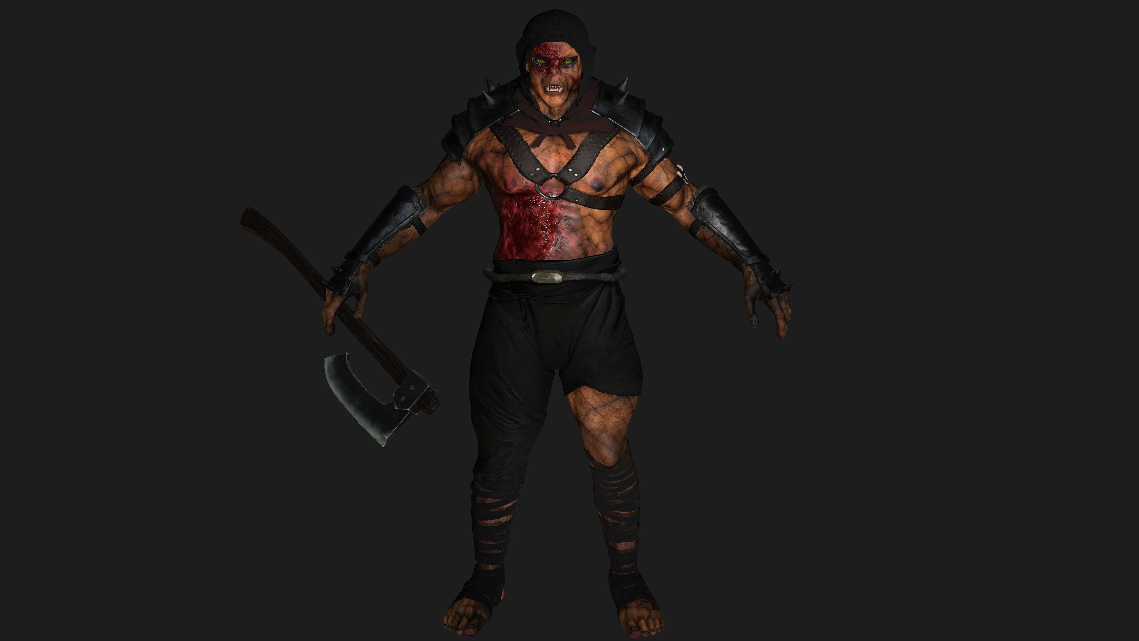 AAA 3D REALISTIC CHARACTER MONSTER - THE WOUNDED MONSTER 02 Low-poly 3D model_1