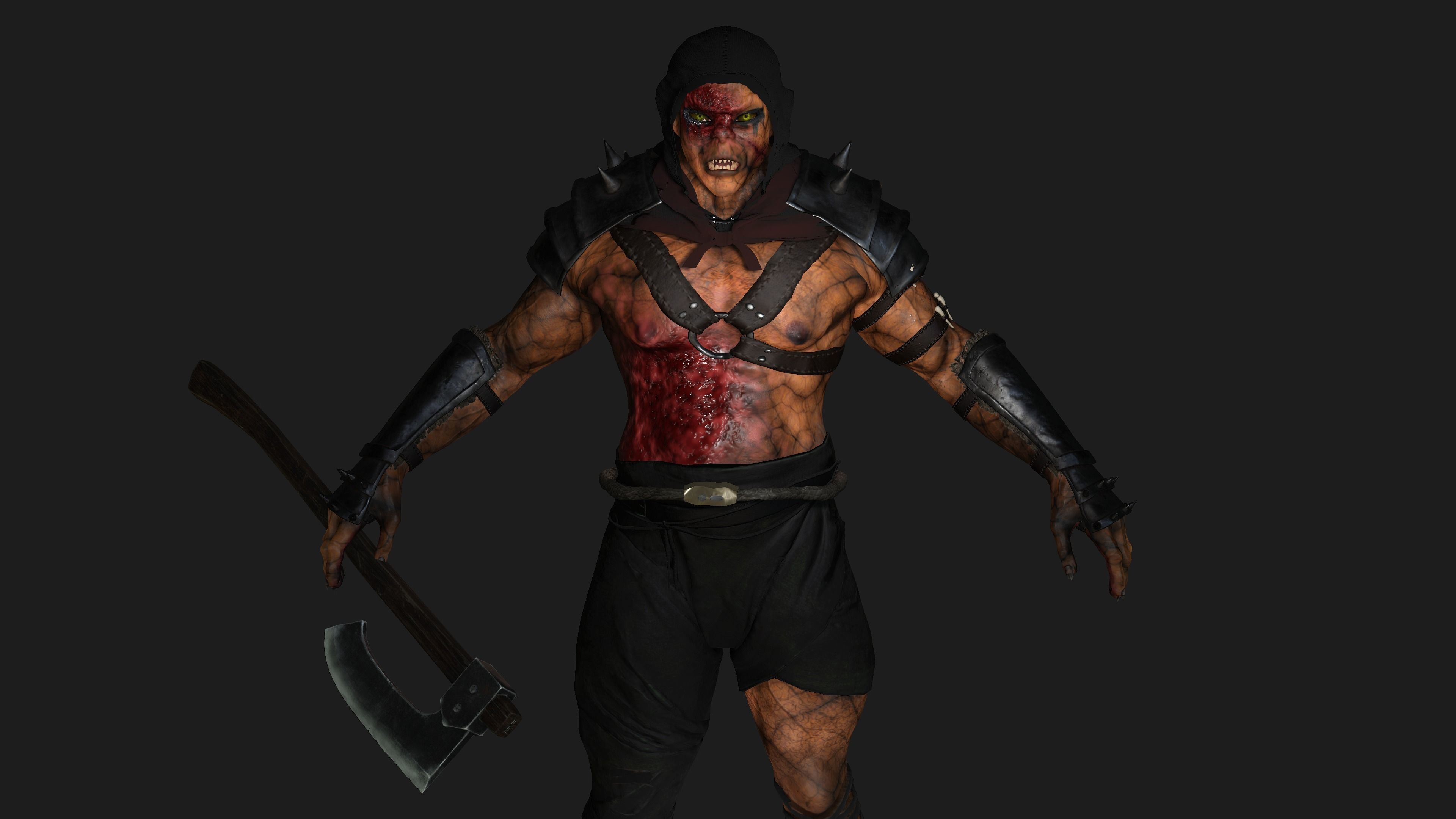 AAA 3D REALISTIC CHARACTER MONSTER - THE WOUNDED MONSTER 02 Low-poly 3D model_3