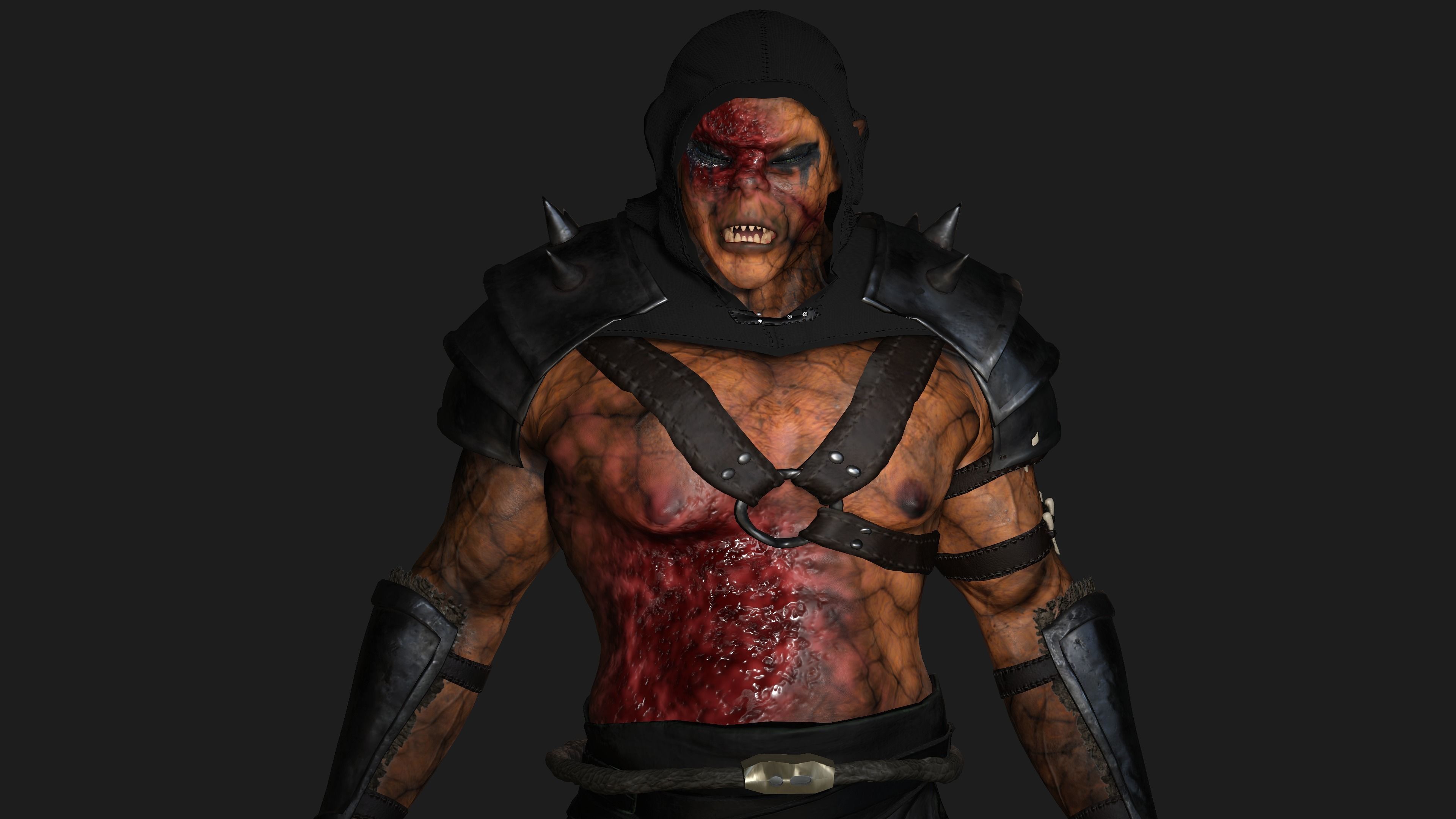 AAA 3D REALISTIC CHARACTER MONSTER - THE WOUNDED MONSTER 02 Low-poly 3D model_8