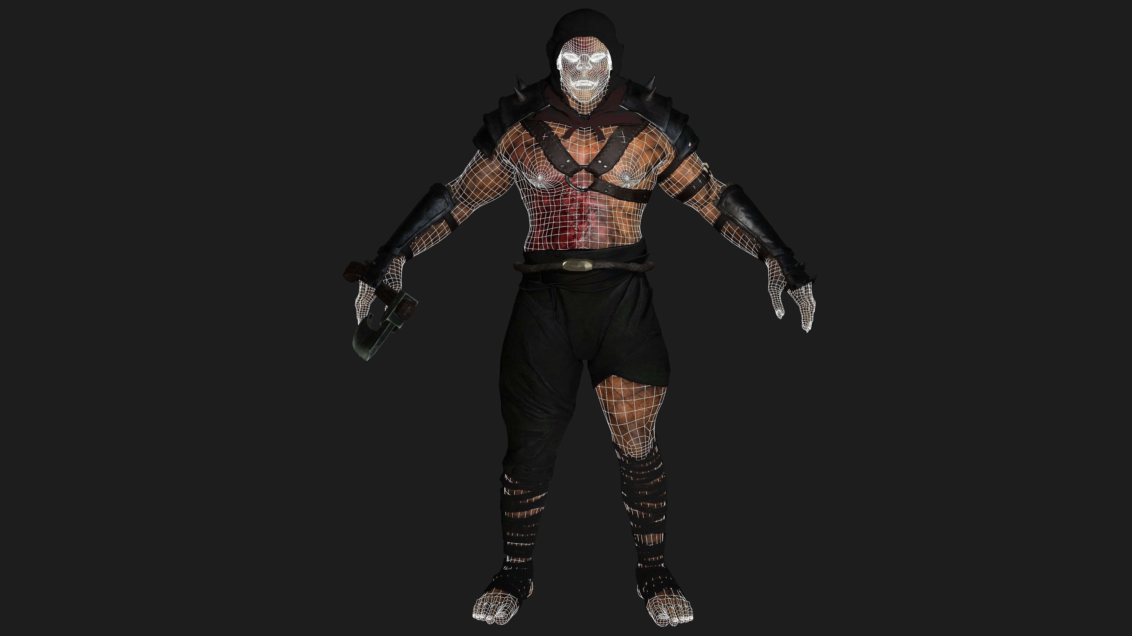 AAA 3D REALISTIC CHARACTER MONSTER - THE WOUNDED MONSTER 02 Low-poly 3D model_17